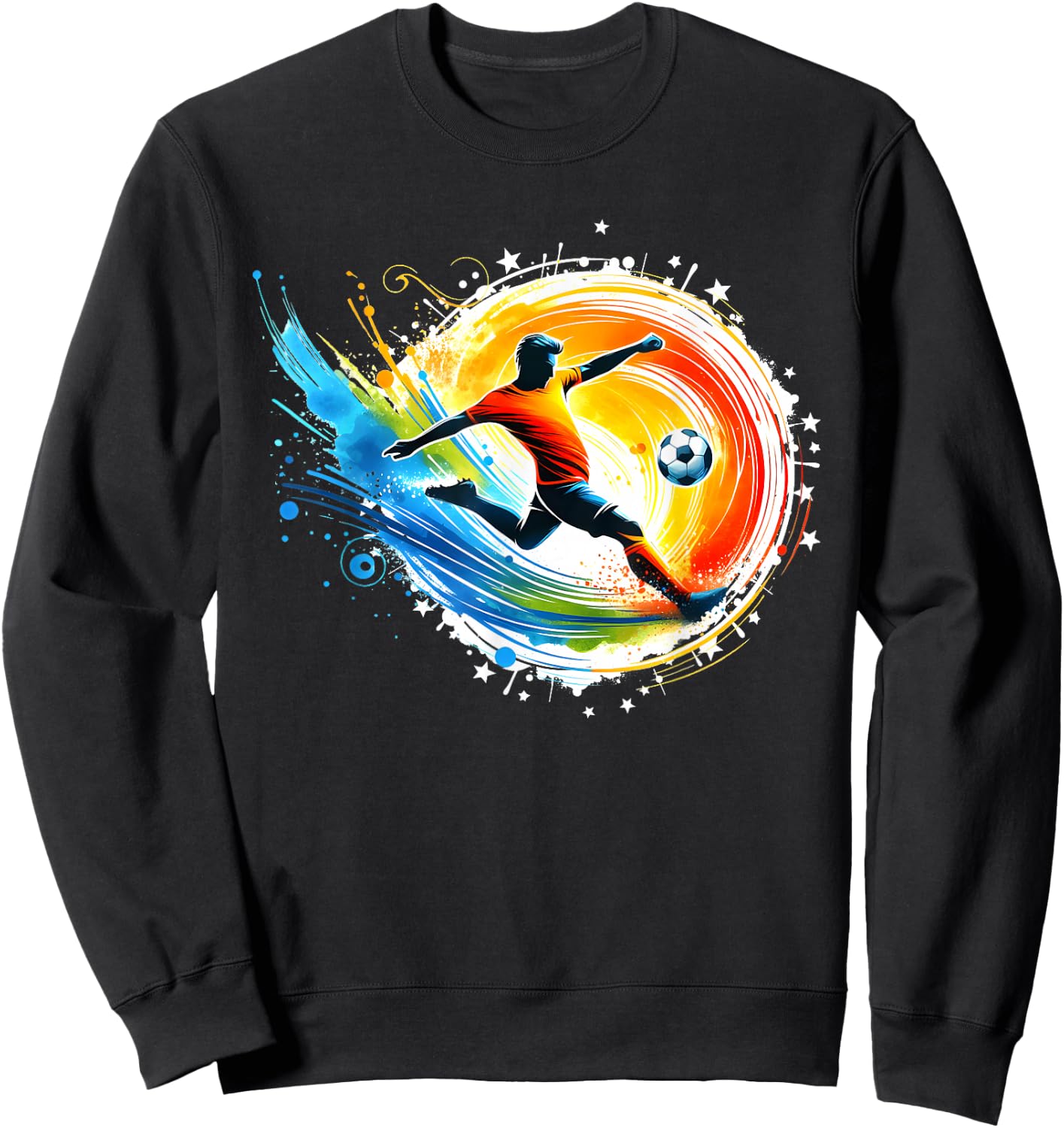 Soccer Player Sports Vintage Men Boys Soccer Ball Soccer Sweatshirt - Sweatshirt | Black