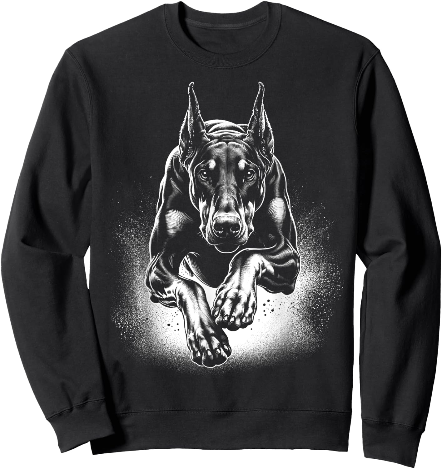 Cool Doberman Dog in Jump Sweatshirt - Sweatshirt | Black