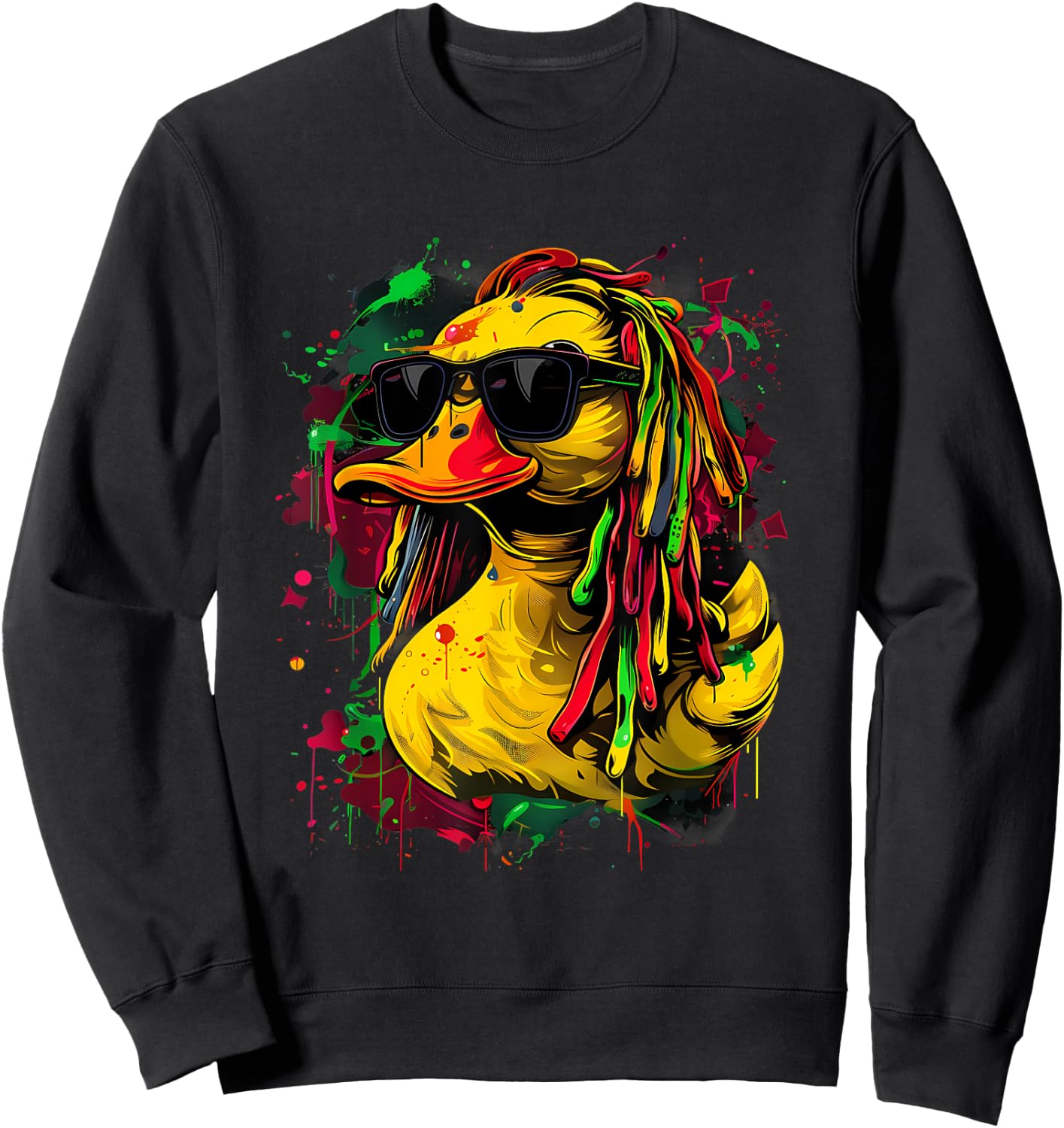 Jamaica Hippie Rasta Reggae Music Reggae Rubber Duck Sweatshirt - Sweatshirt | Black