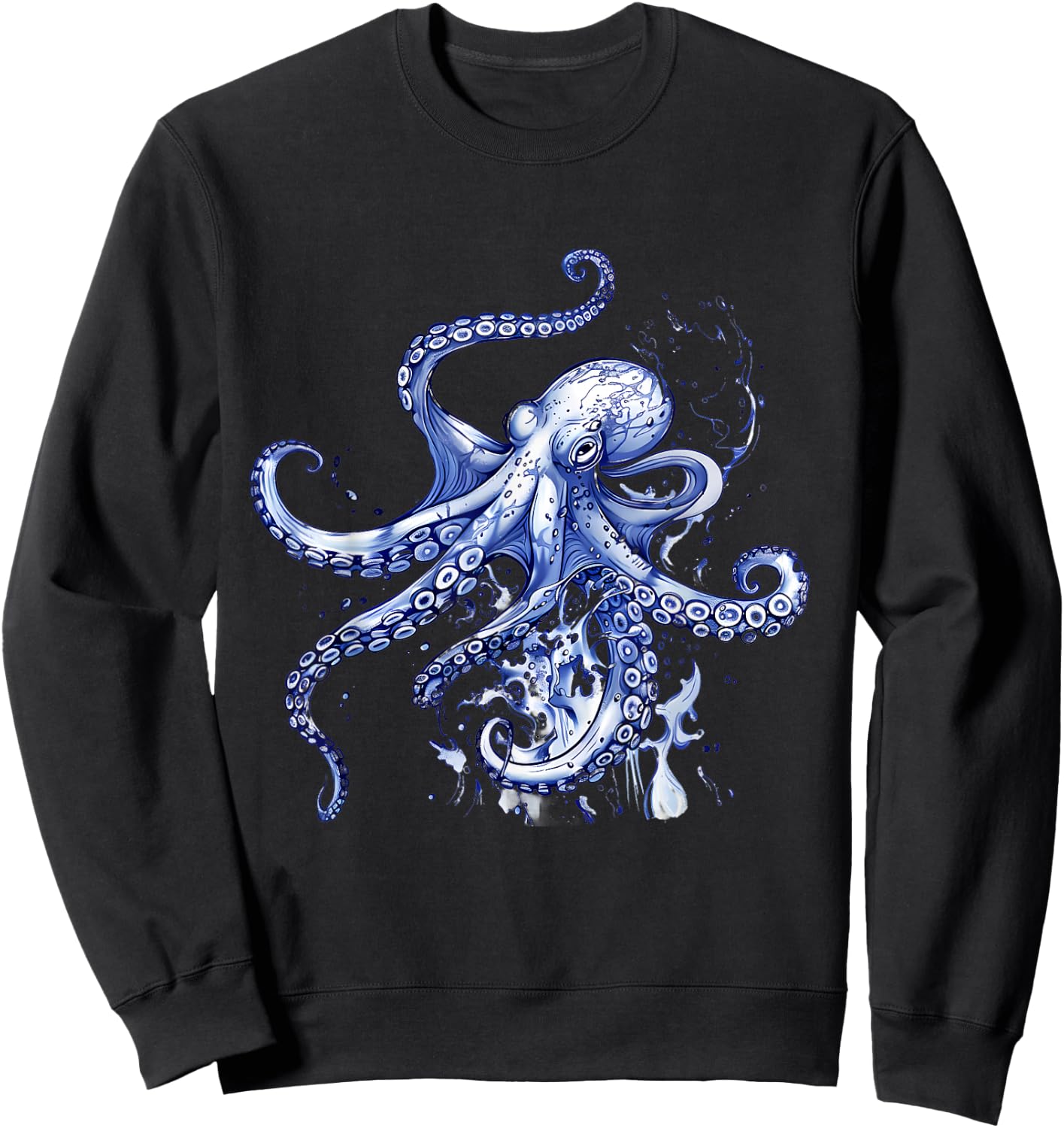 Octopus Ocean Sea Animal Marine Mammal Sea Creature Motif Sweatshirt - Sweatshirt | Black