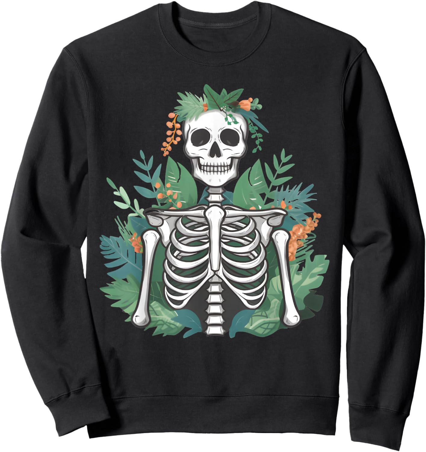 Funny Halloween Skeleton Plants Costume Gardener Men Women Sweatshirt - Sweatshirt | Black
