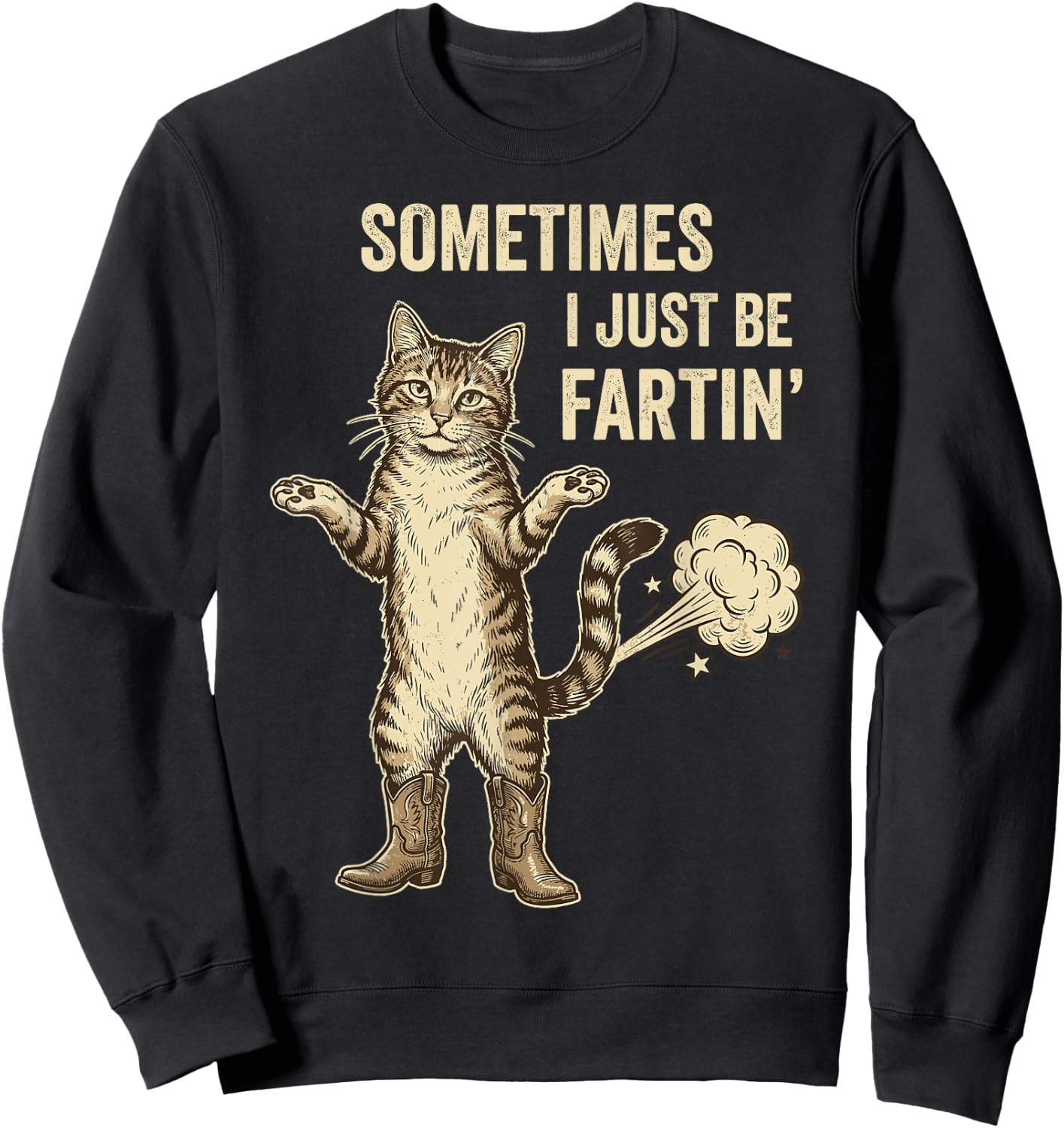 Retro Sometimes I Just Be Fartin' Meme Women Sweatshirt - Sweatshirt | Black