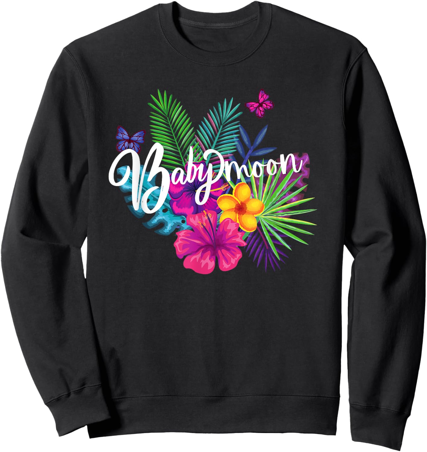 Cute Fun Babymoon Expectant Parents Trip Pregnancy Newborn Sweatshirt - Sweatshirt | Black