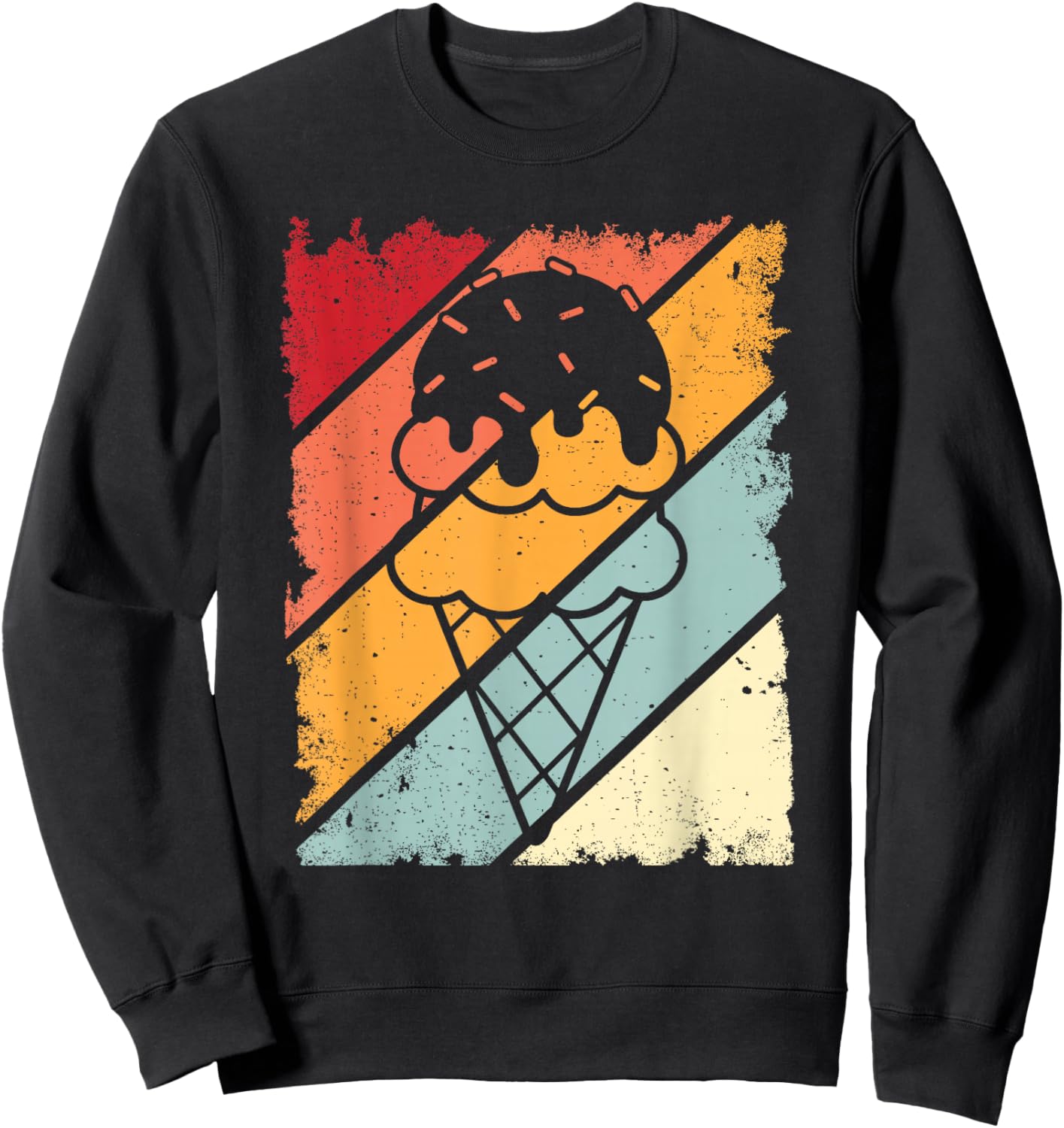 Funny Ice Cream with Sprinkles Women Kids Ice Cream Sweatshirt - Sweatshirt | Black