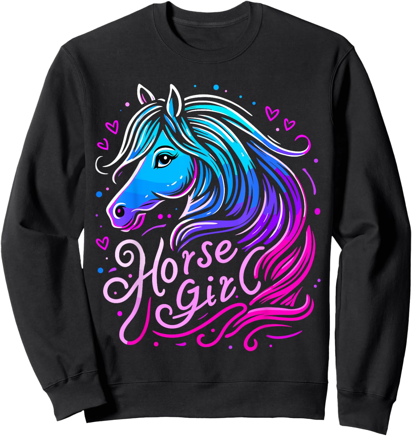 Horses Girl Birthday Love Horses Riding Sweatshirt - Sweatshirt | Black