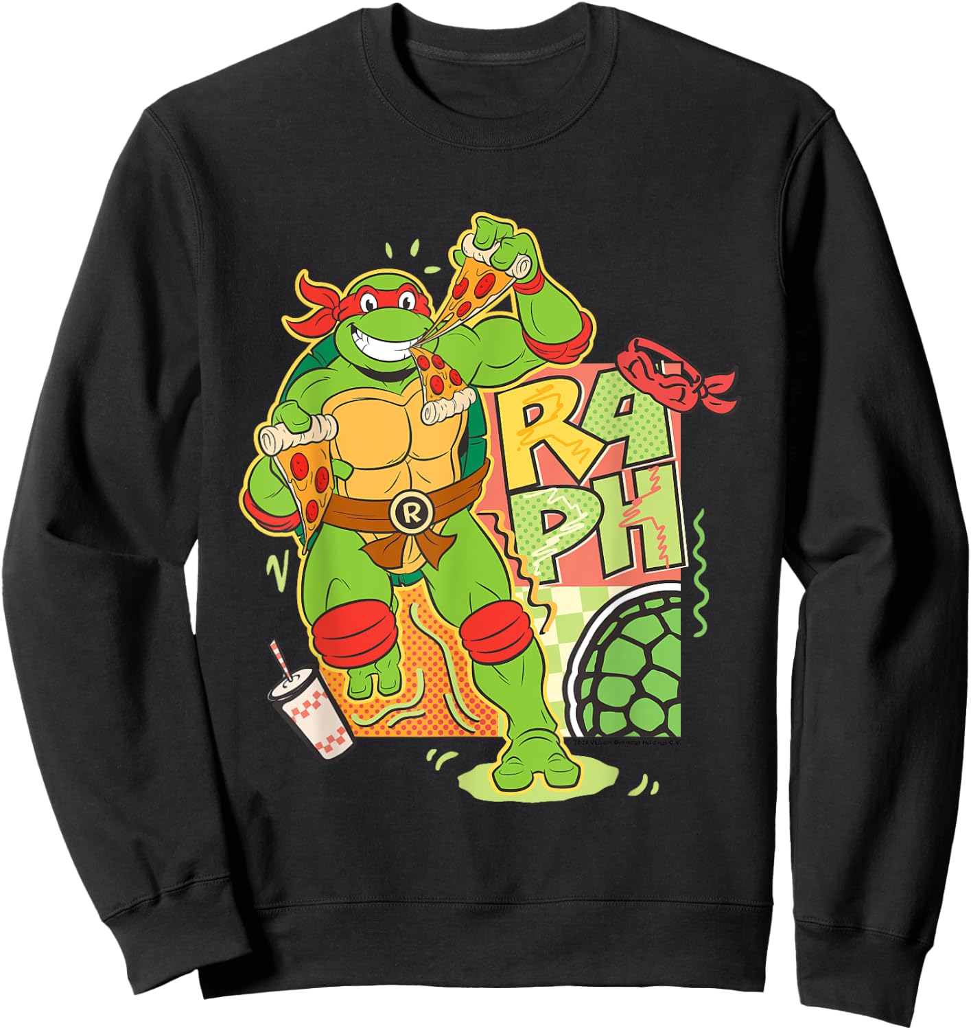 Teenage Mutant Ninja Turtles Raphael Pizza Sweatshirt - Sweatshirt | Black