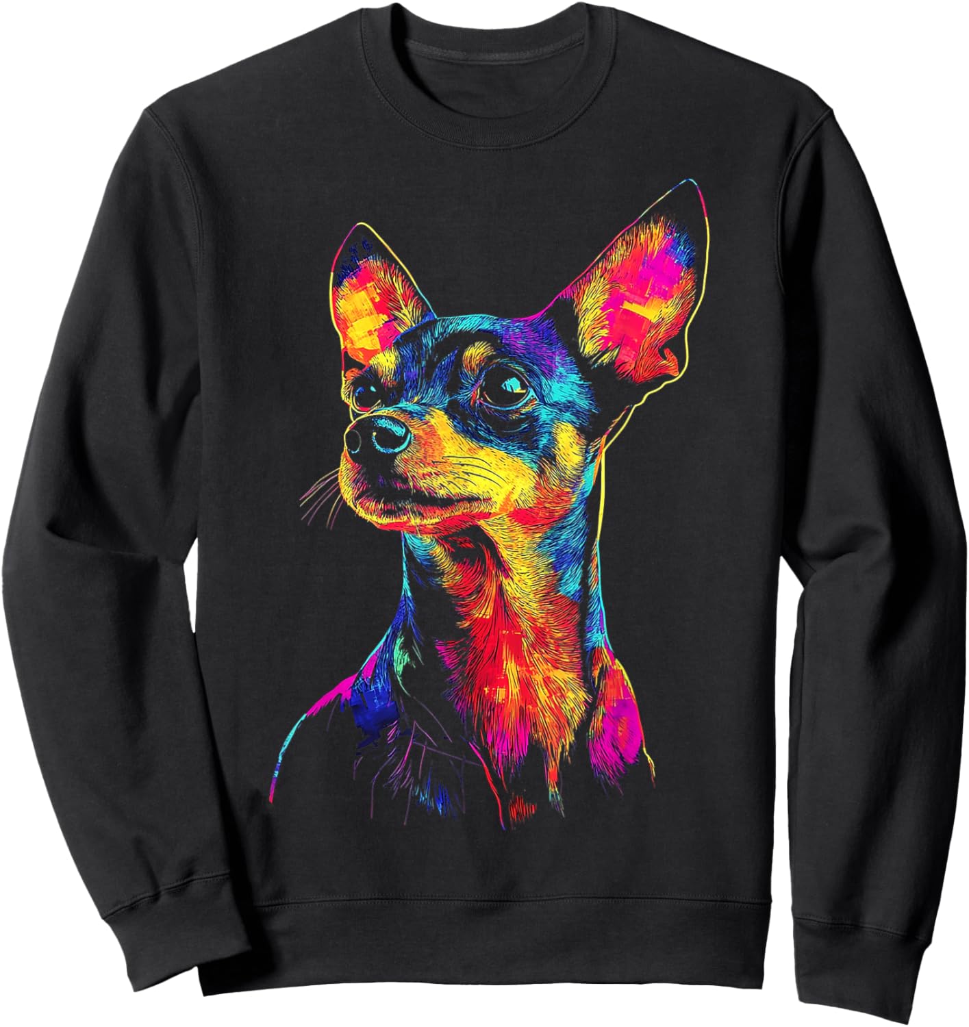 Miniature Pinscher Dog Motif Pet Artwork Miniature Pinscher Women Kids Sweatshirt - Sweatshirt | Black