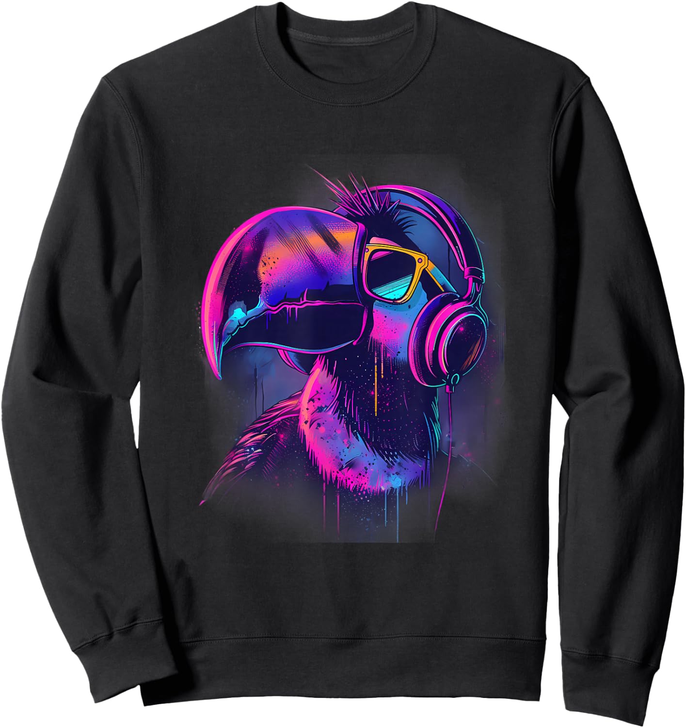 Toucan Music DJ Music Headphones Dance Club Beatmaker Techno Sweatshirt - Sweatshirt | Black