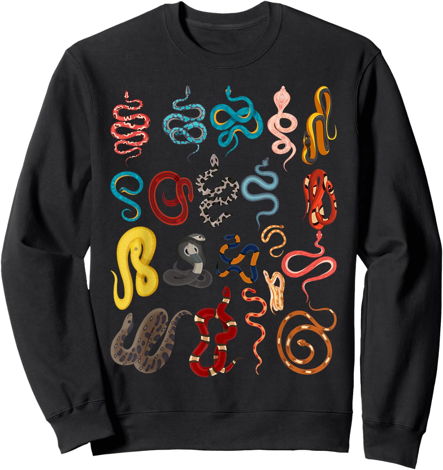 Types Of Snakes Educational Herpetologist Kids Boys Girls Sweatshirt - Sweatshirt | Black