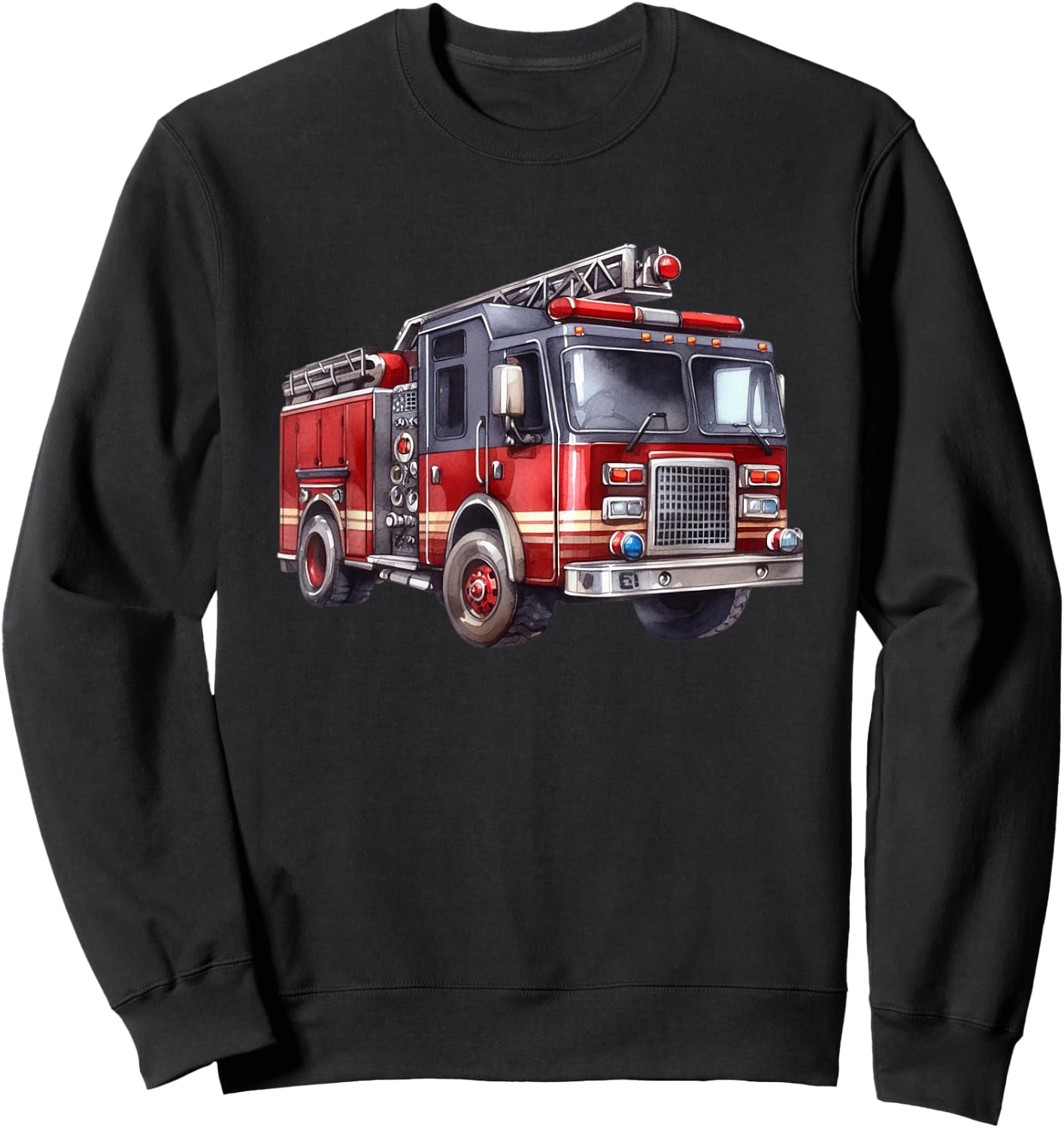 Fire Truck design for Trucker trailer Ladder Sweatshirt - Sweatshirt | Black