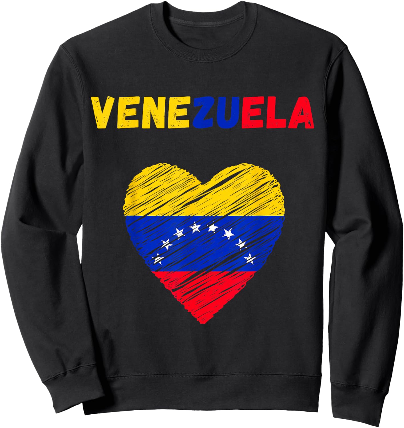Venezuela Flag Holiday Venezuela Heart Venezuelan Flag Sweatshirt - Sweatshirt | Black