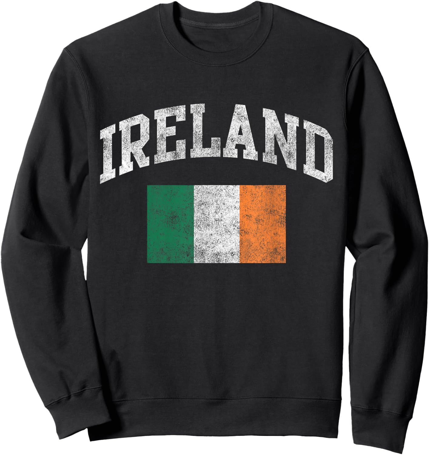 Vintage Ireland Irish Flag Green St. Patrick's Day Sweatshirt - Sweatshirt | Black