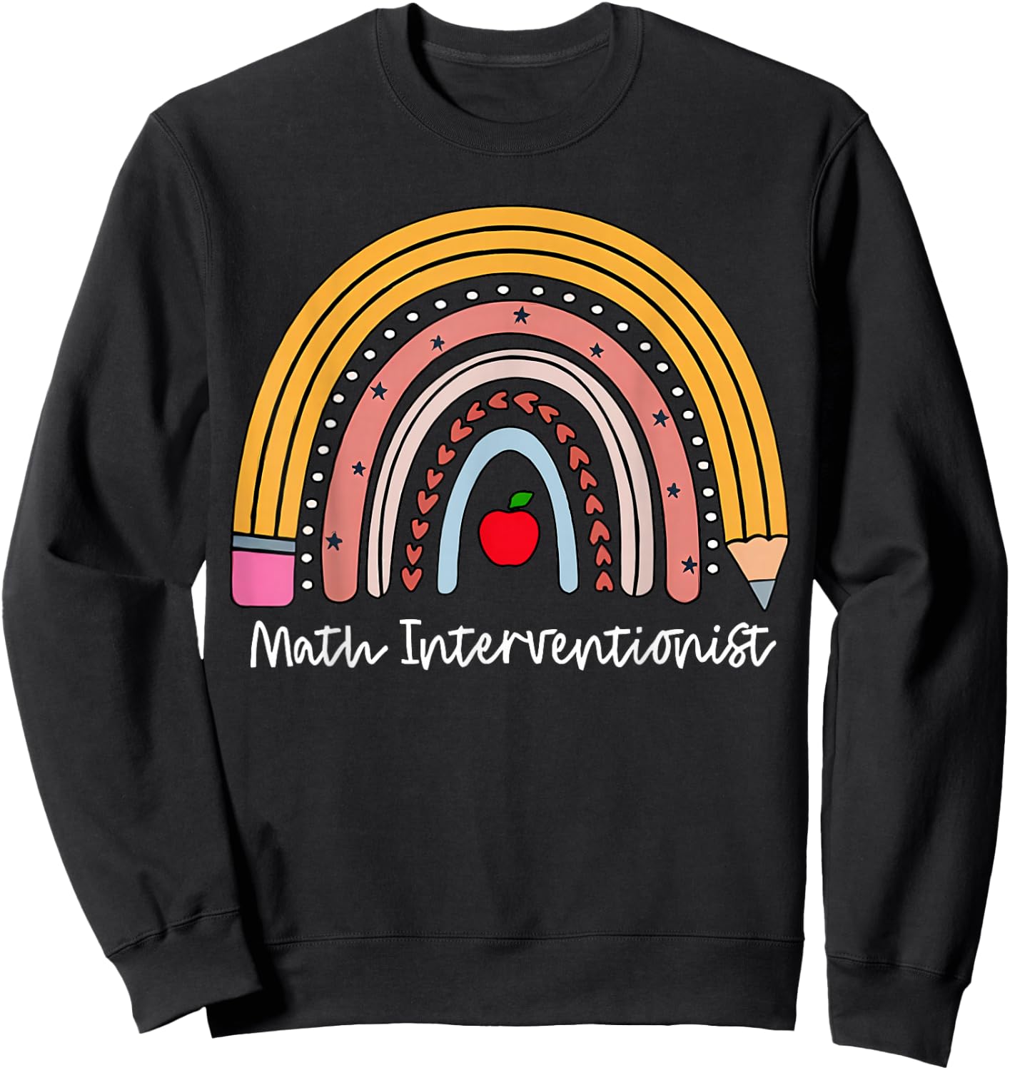 Rainbow Math Interventionist Math Squad Mathematics Teacher Men Women Sweatshirt - Sweatshirt | Black