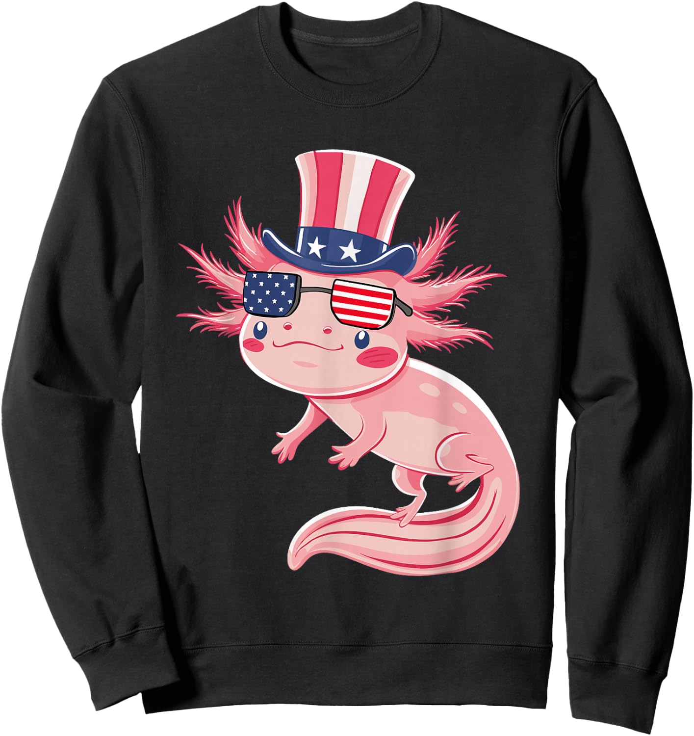 Axolotl 4th of July Sweatshirt - Sweatshirt | Black