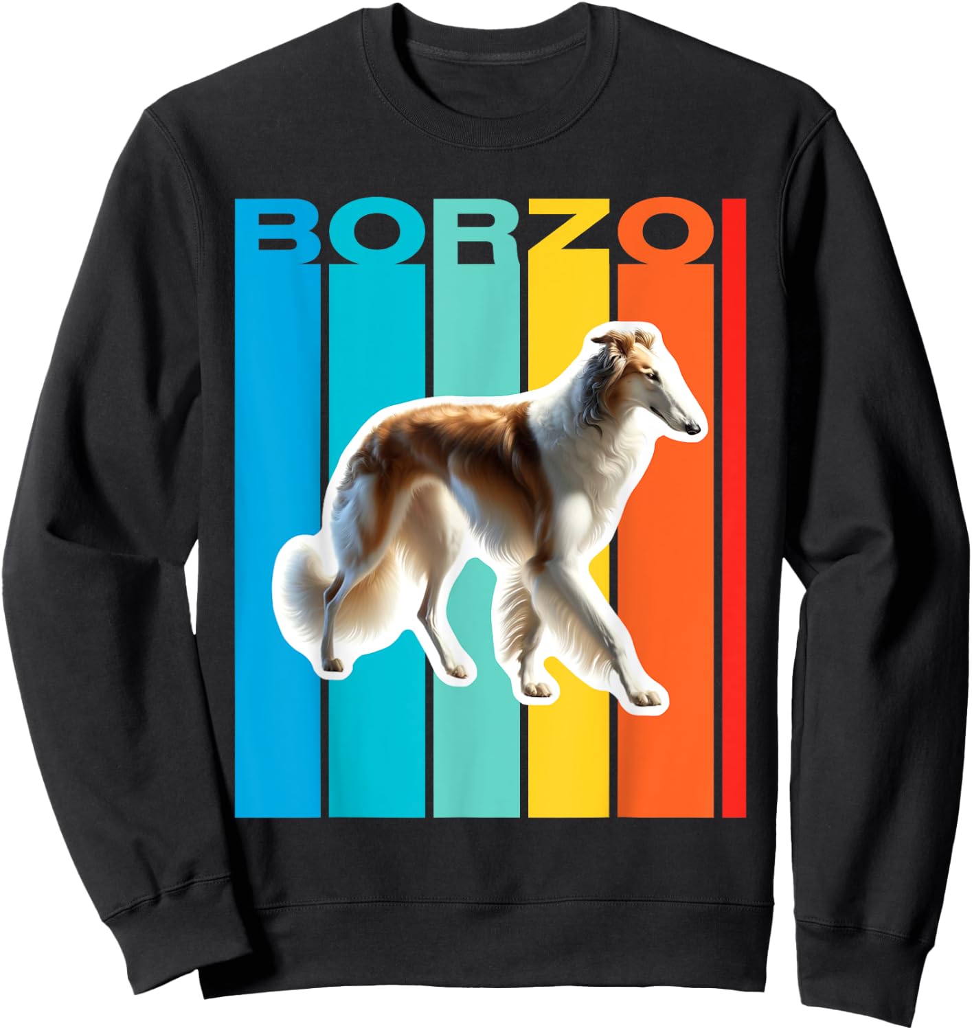 Colorful Borzoi Sweatshirt - Sweatshirt | Black