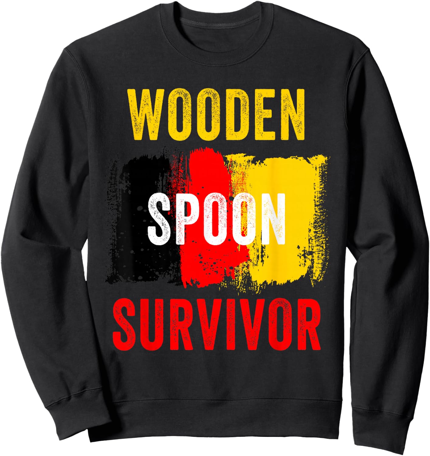 Wooden Spoon Survivor – Germany Flag Funny Childhood Quote Sweatshirt - Sweatshirt | Black