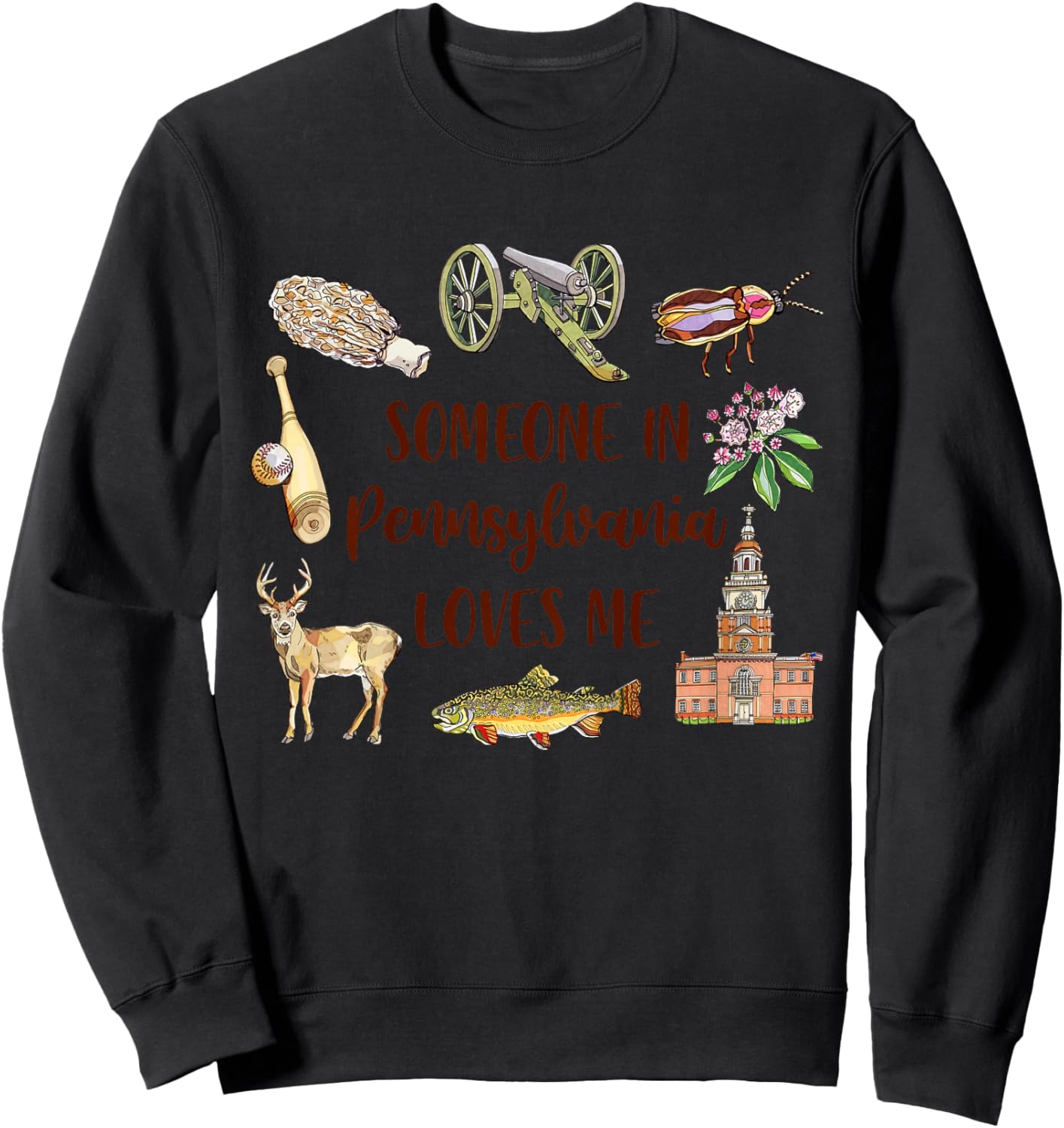 Kids Pennsylvania Baby Travel Someone In Pennsylvania Loves Me Sweatshirt - Sweatshirt | Black