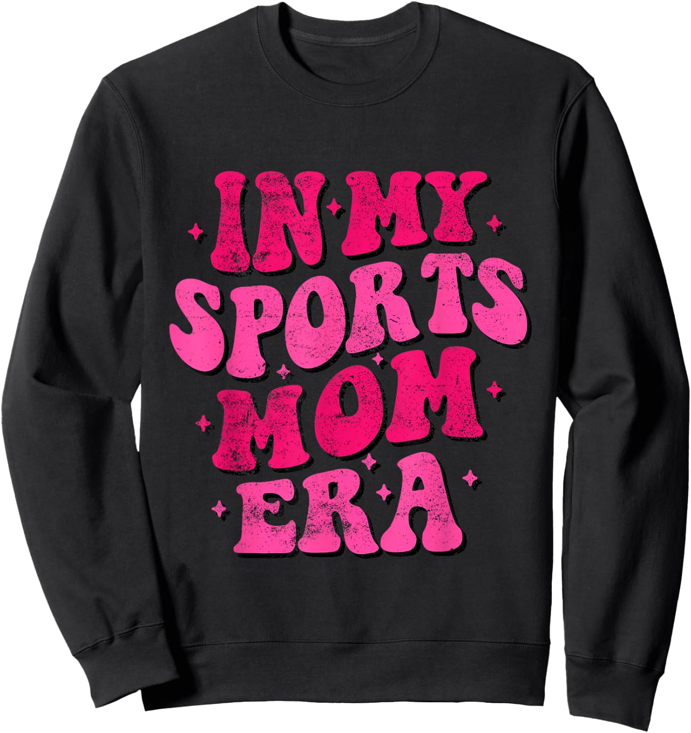 In My Sports Mom Era Funny Sports Mom Groovy Mothers Day Sweatshirt - Sweatshirt | Black