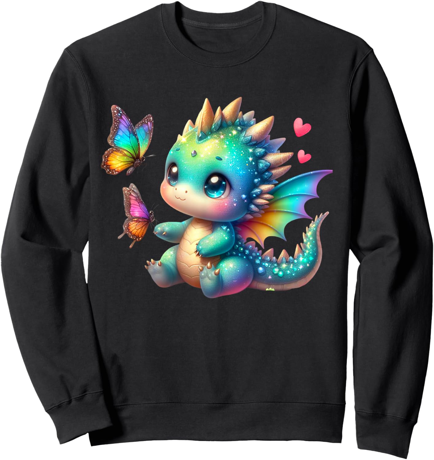 Cute Dragon funny Dragon Baby Kids Toddler Boys Girls Sweatshirt - Sweatshirt | Black