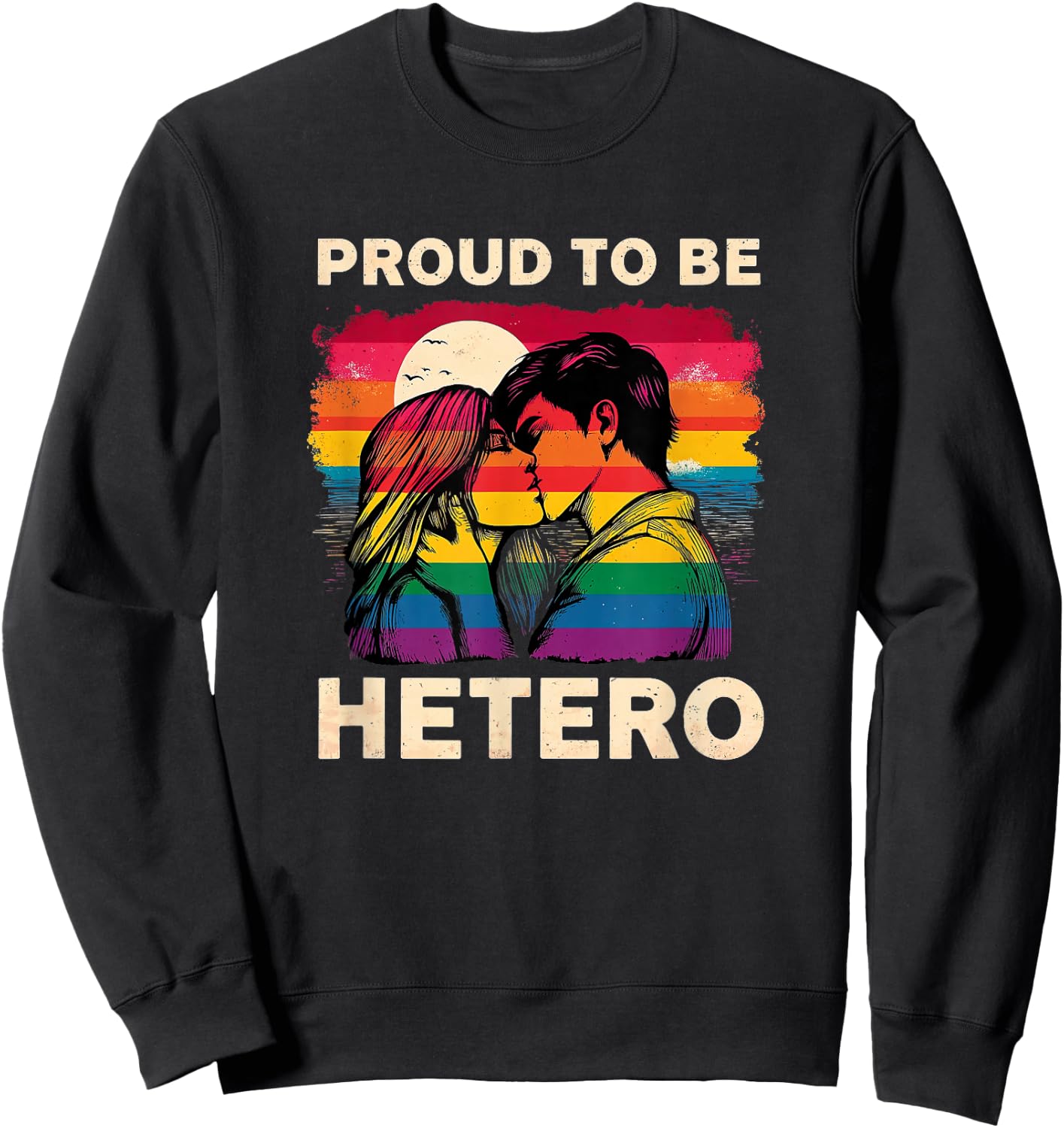 Proud to Be Hetero Love heterosexual identity couple Sweatshirt - Sweatshirt | Black