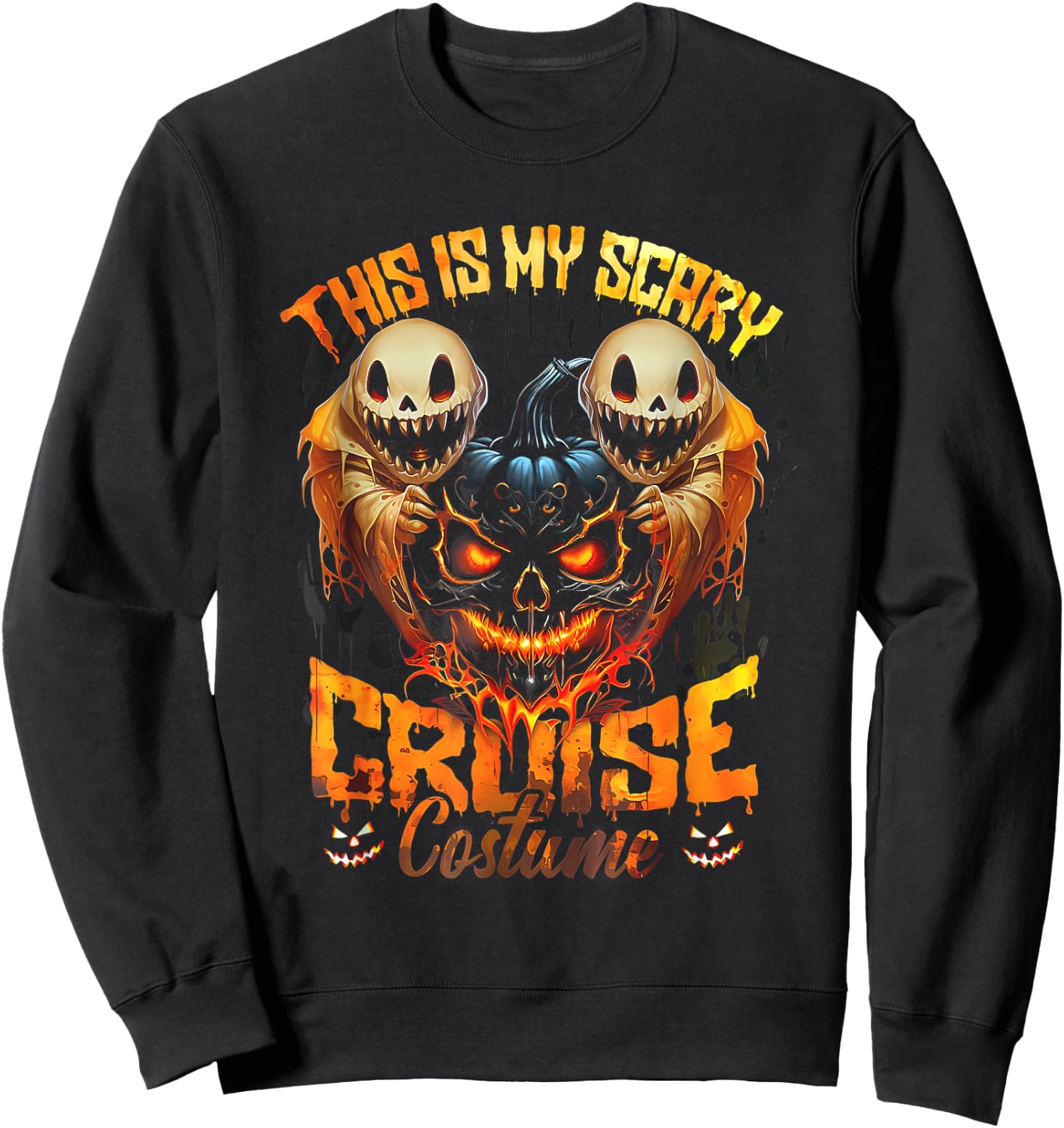 This Is My Scary Cruise Costume Devil Ghost Horror Halloween Sweatshirt - Sweatshirt | Black
