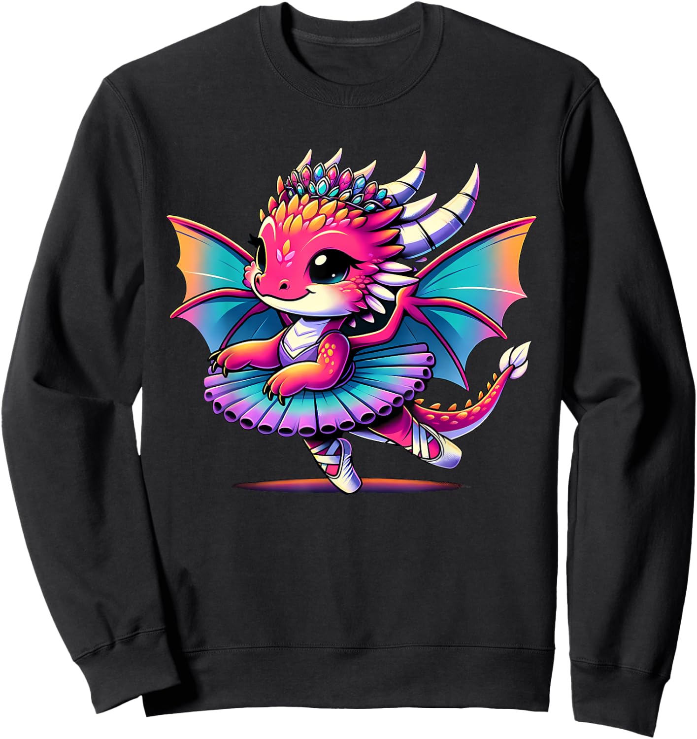 Ballerina Dragon Dancing Sweatshirt - Sweatshirt | Black