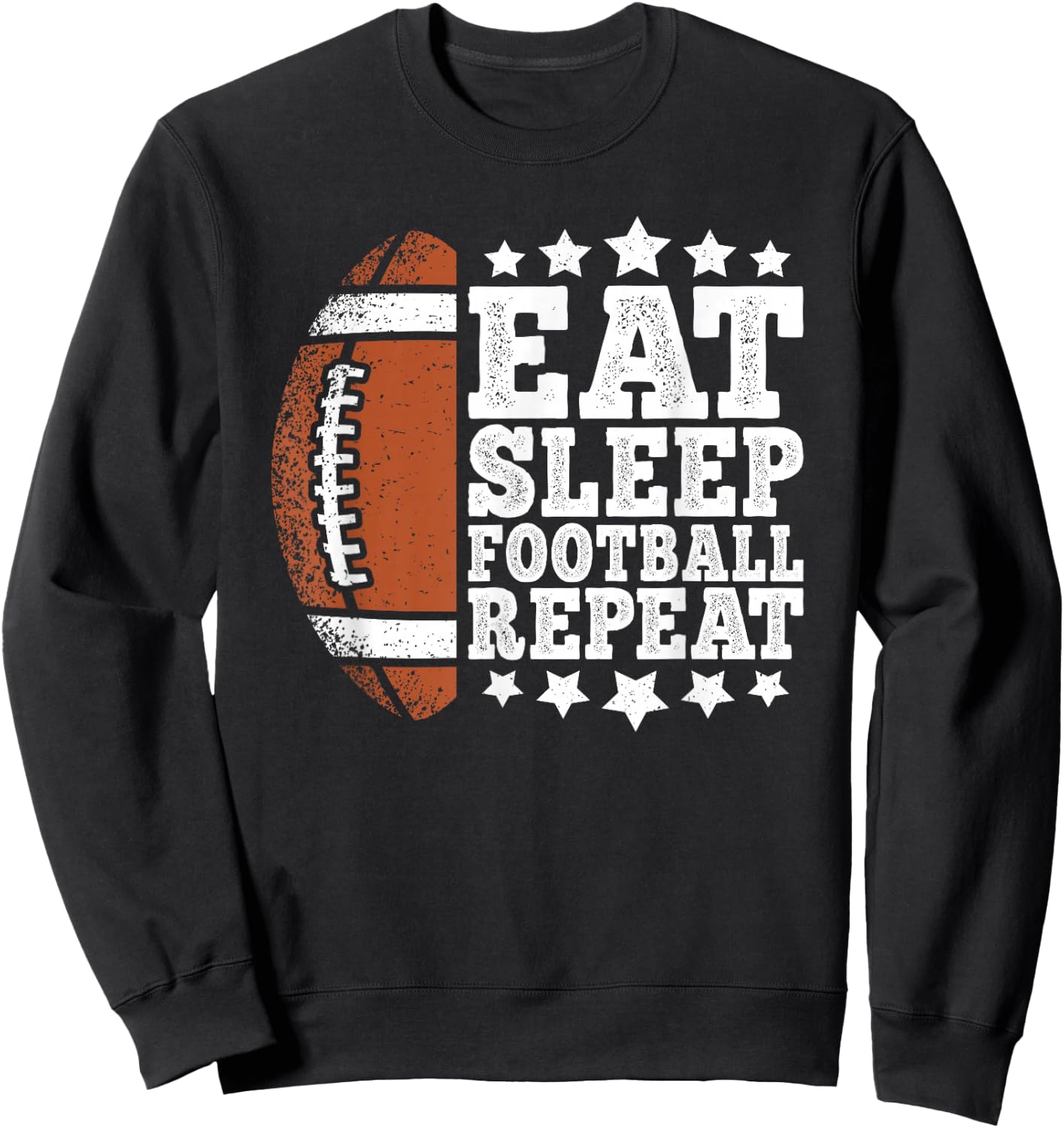 Eat Sleep Football Repeat American Football Men Boys Kids Sweatshirt - Sweatshirt | Black
