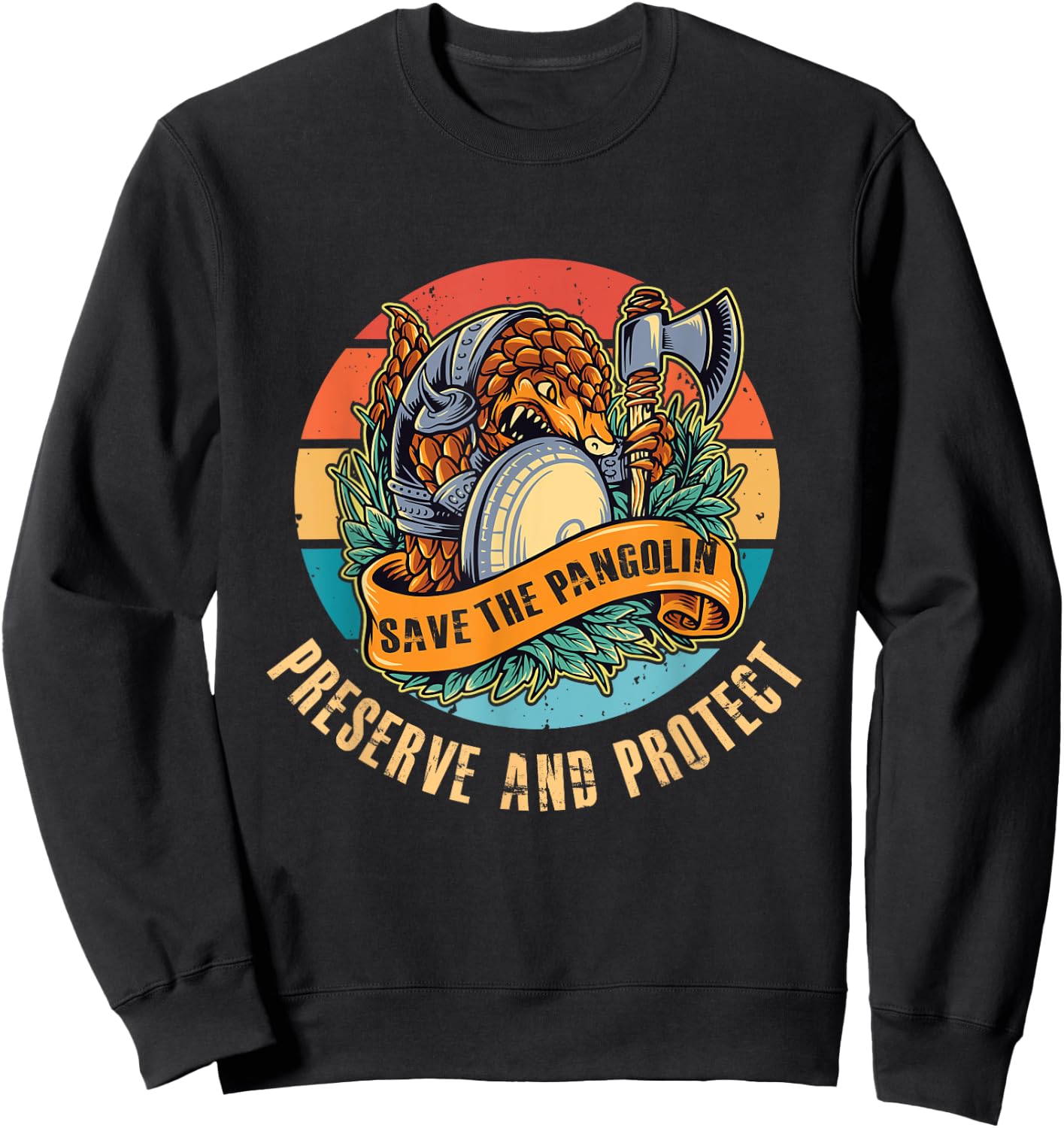 Pangolin warrior Wildlife Conservation Save The Pangolin Sweatshirt - Sweatshirt | Black