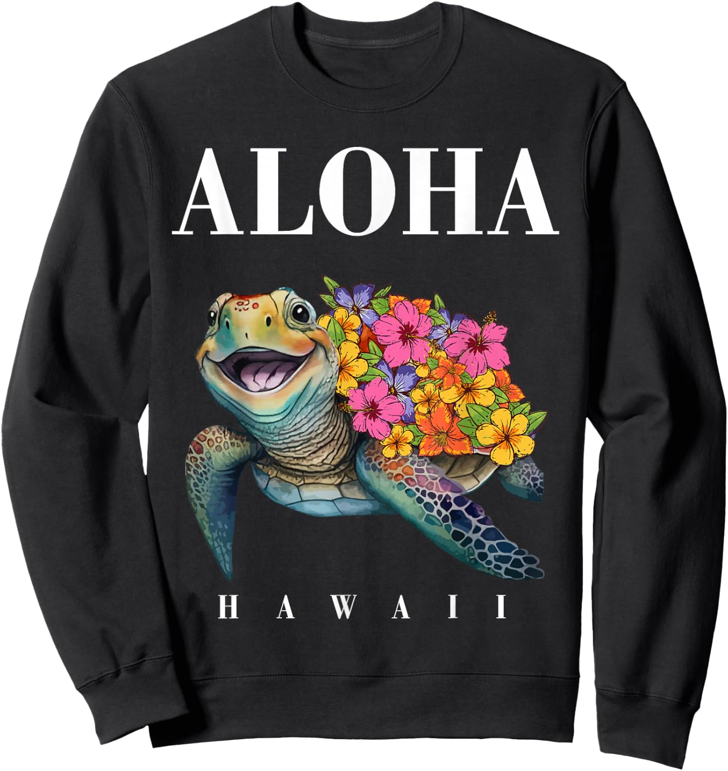 Hawaiian-Shirt Aloha Hawaii Sea Turtle Girl Women Youth Kids Sweatshirt - Sweatshirt | Black