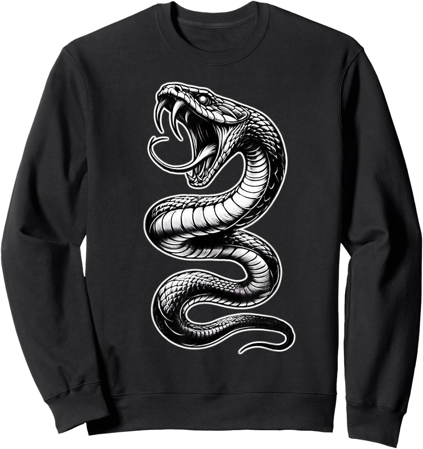 Snake Serpent Coil Cobra Venom Blackwork Sweatshirt - Sweatshirt | Black