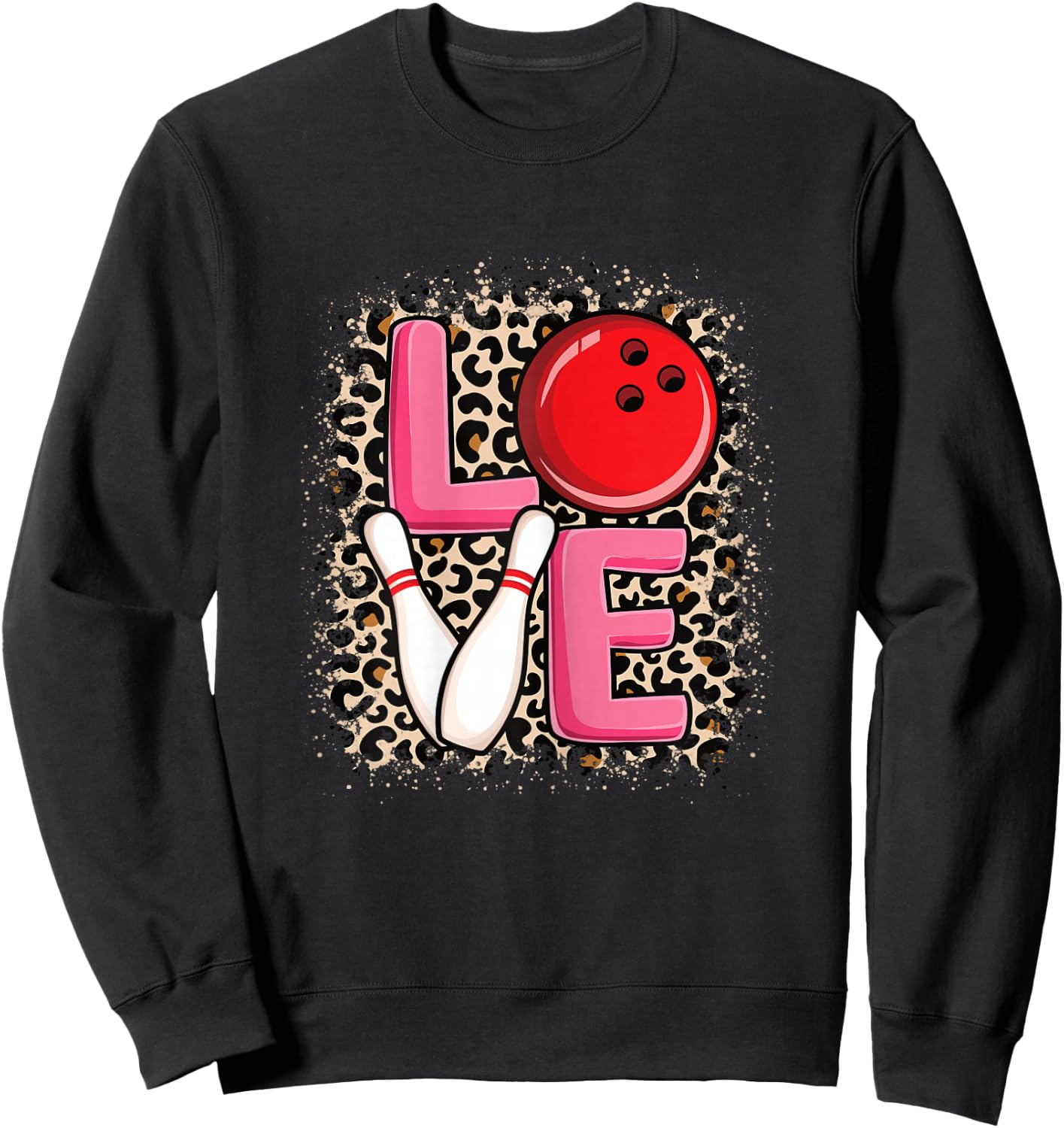 Love Bowling Cute Women Girls Bowler Sweatshirt - Sweatshirt | Black