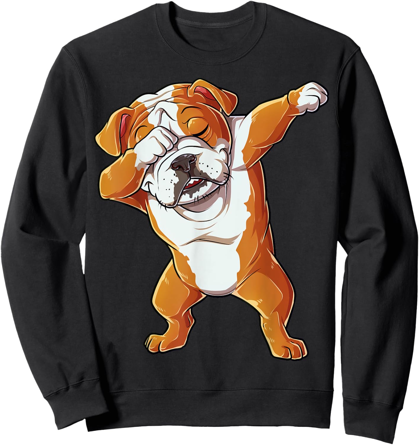 Dabbing English Bulldog Boys Dab Dance Puppy Lover Sweatshirt - Sweatshirt | Black
