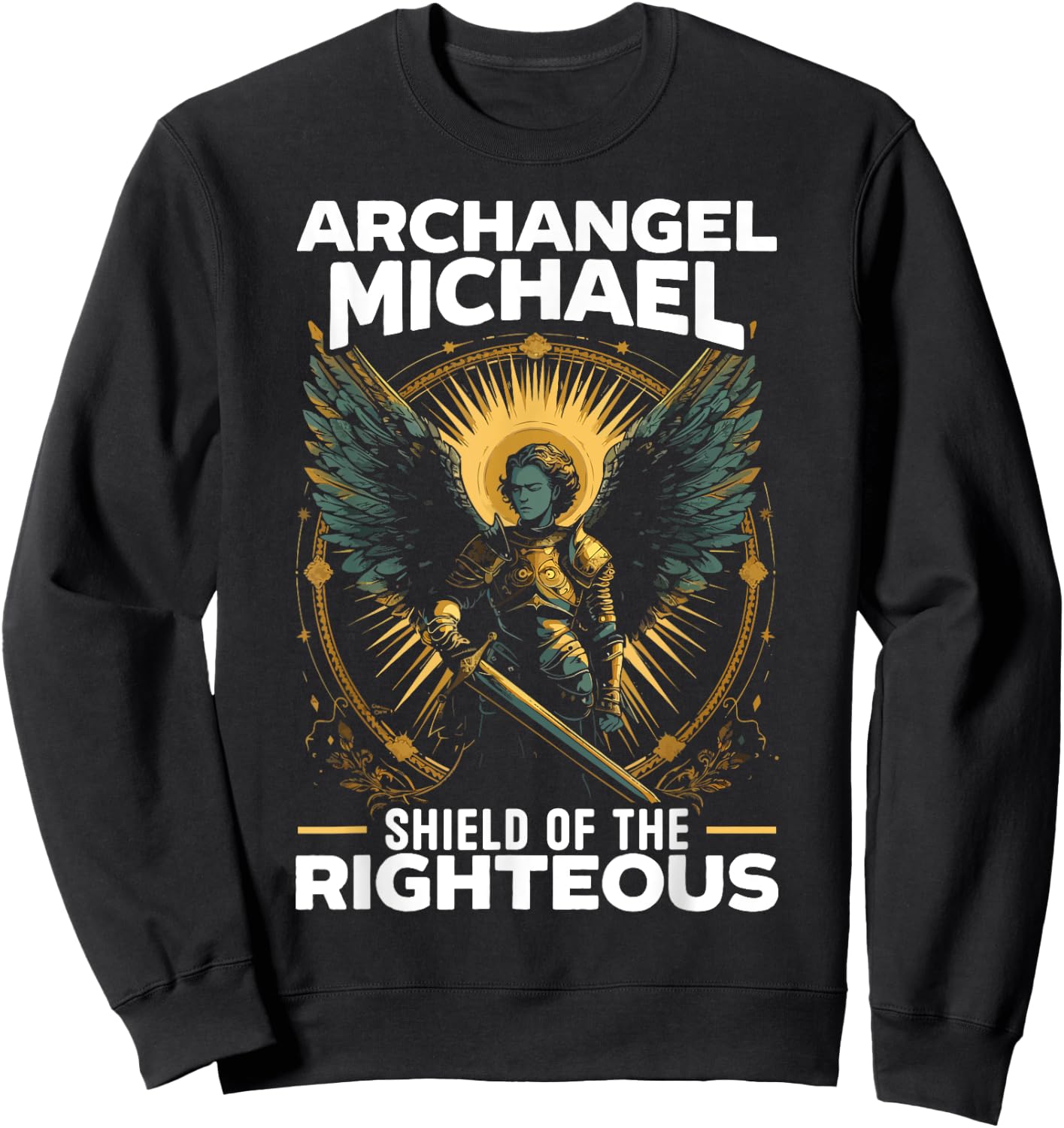 Archangel Michael Catholic Christianity Guardian Angel Sweatshirt - Sweatshirt | Black