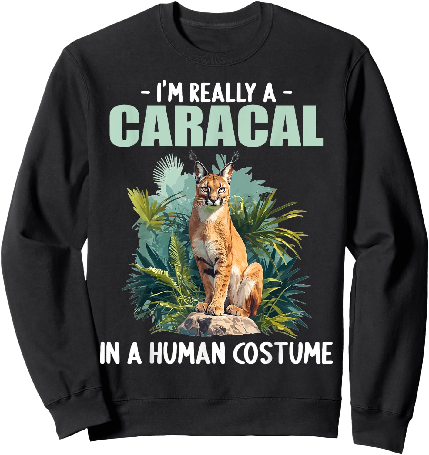 Caracals Caracal , Small, Black Sweatshirt - Sweatshirt | Black