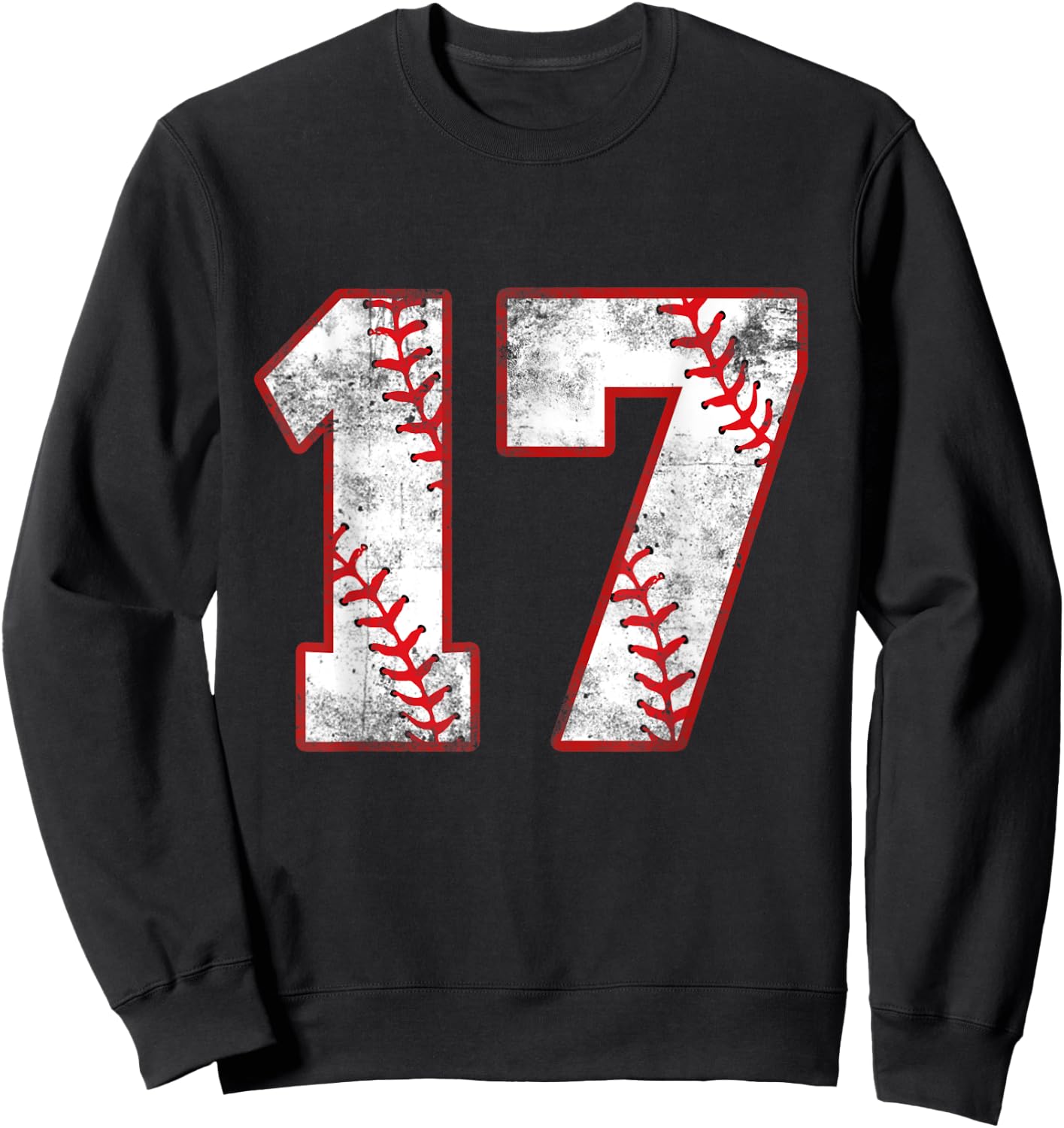 17 Year Old Baseball Player Sports 17 Jersey 17th Birthday Sweatshirt - Sweatshirt | Black
