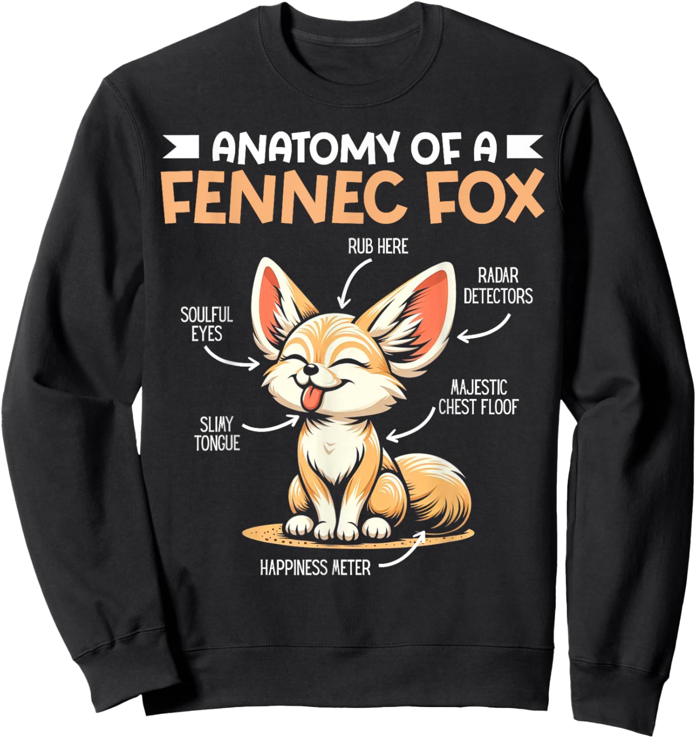 Anatomy Of A Fennec Fox Lover Fennec Fox Art Wild Animals Sweatshirt - Sweatshirt | Black