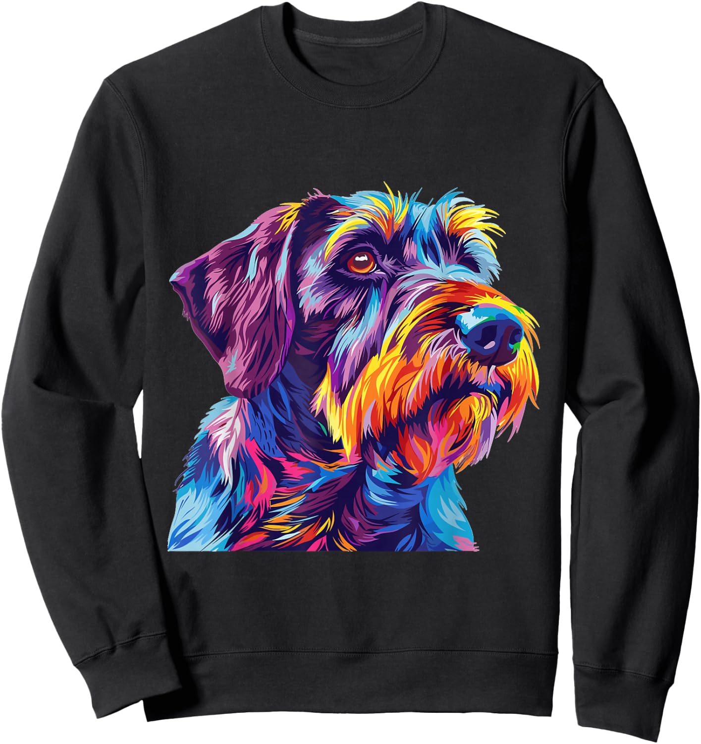 German Wirehaired Pointer Pop Art Dog Breed Graphic Sweatshirt - Sweatshirt | Black