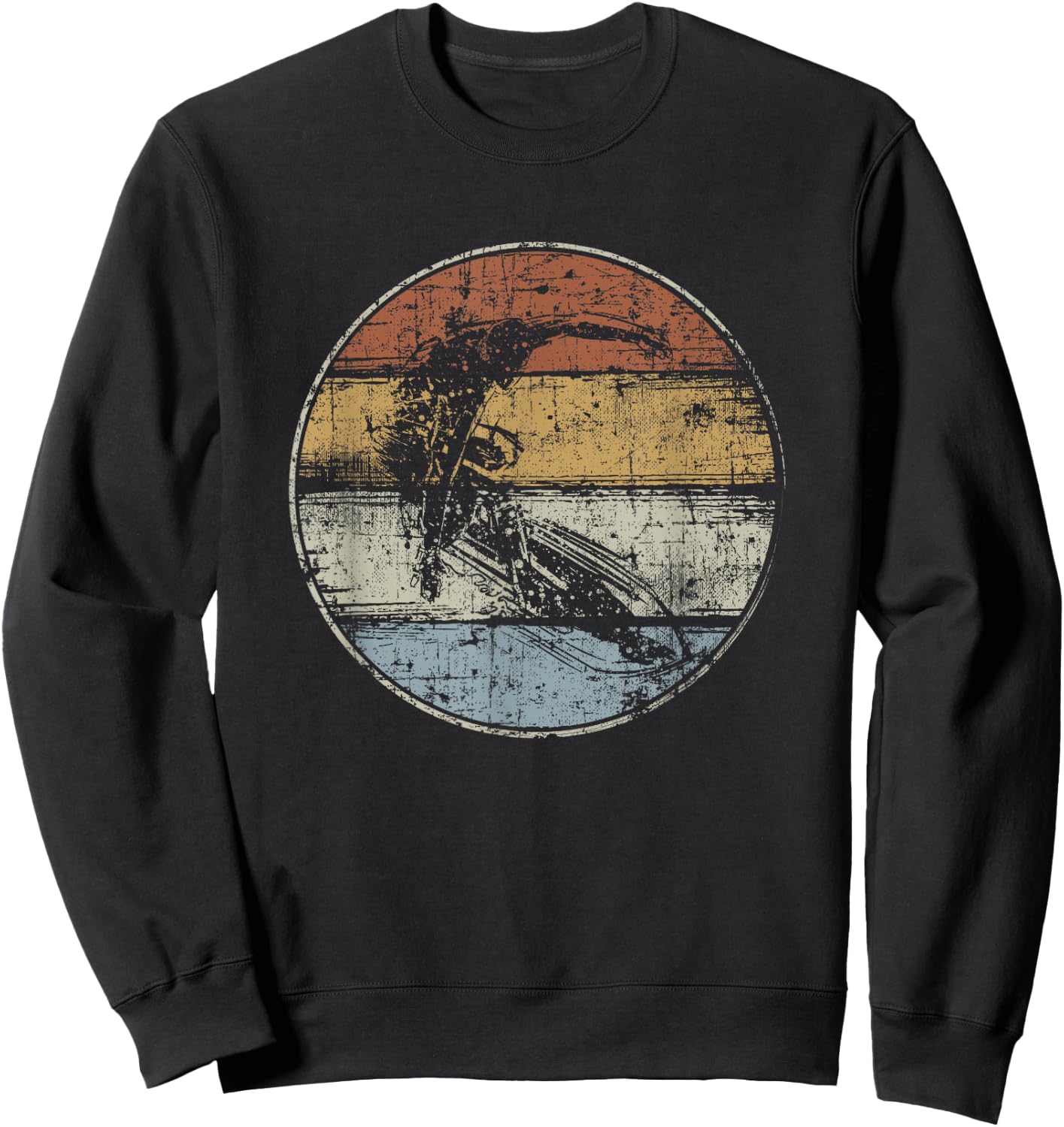 Surfer Vintage Surfing Surf Camp Sweatshirt - Sweatshirt | Black