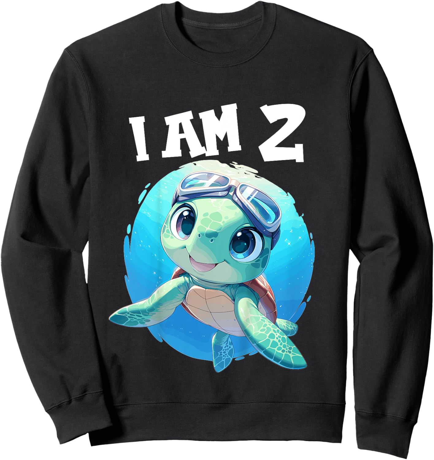2 Years old 2 birthday Sea Turtles Boy Girl Sea Turtle Sweatshirt - Sweatshirt | Black
