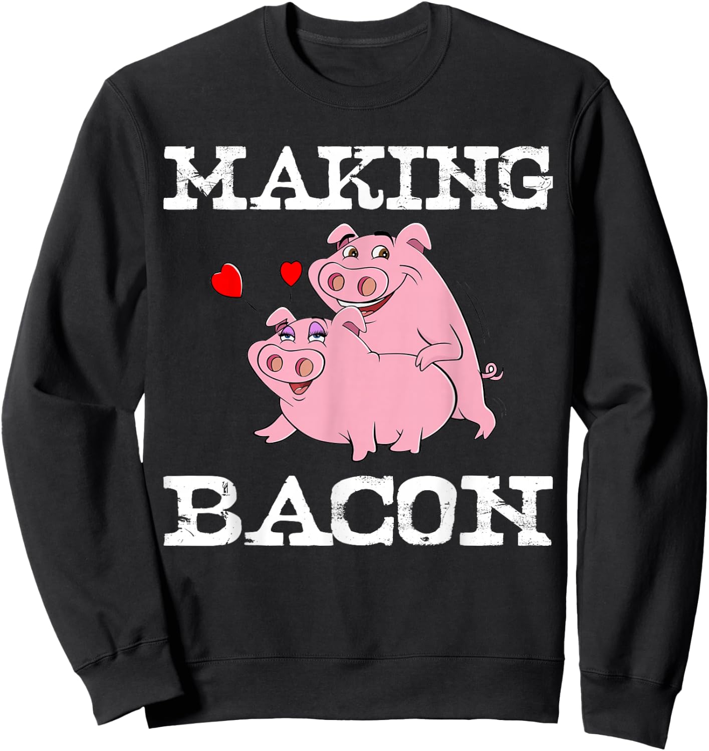 Funny Pigs Making Bacon Cute Pork Breakfast Women Sweatshirt - Sweatshirt | Black