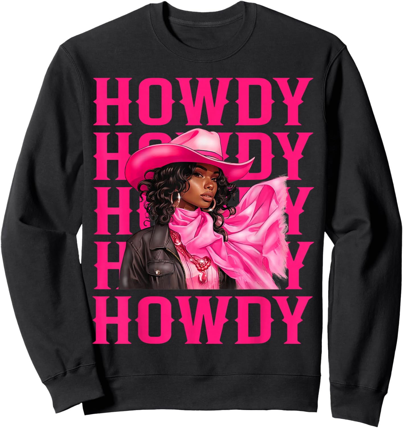Howdy Western Cowgirl African American Black Women Girls Sweatshirt - Sweatshirt | Black