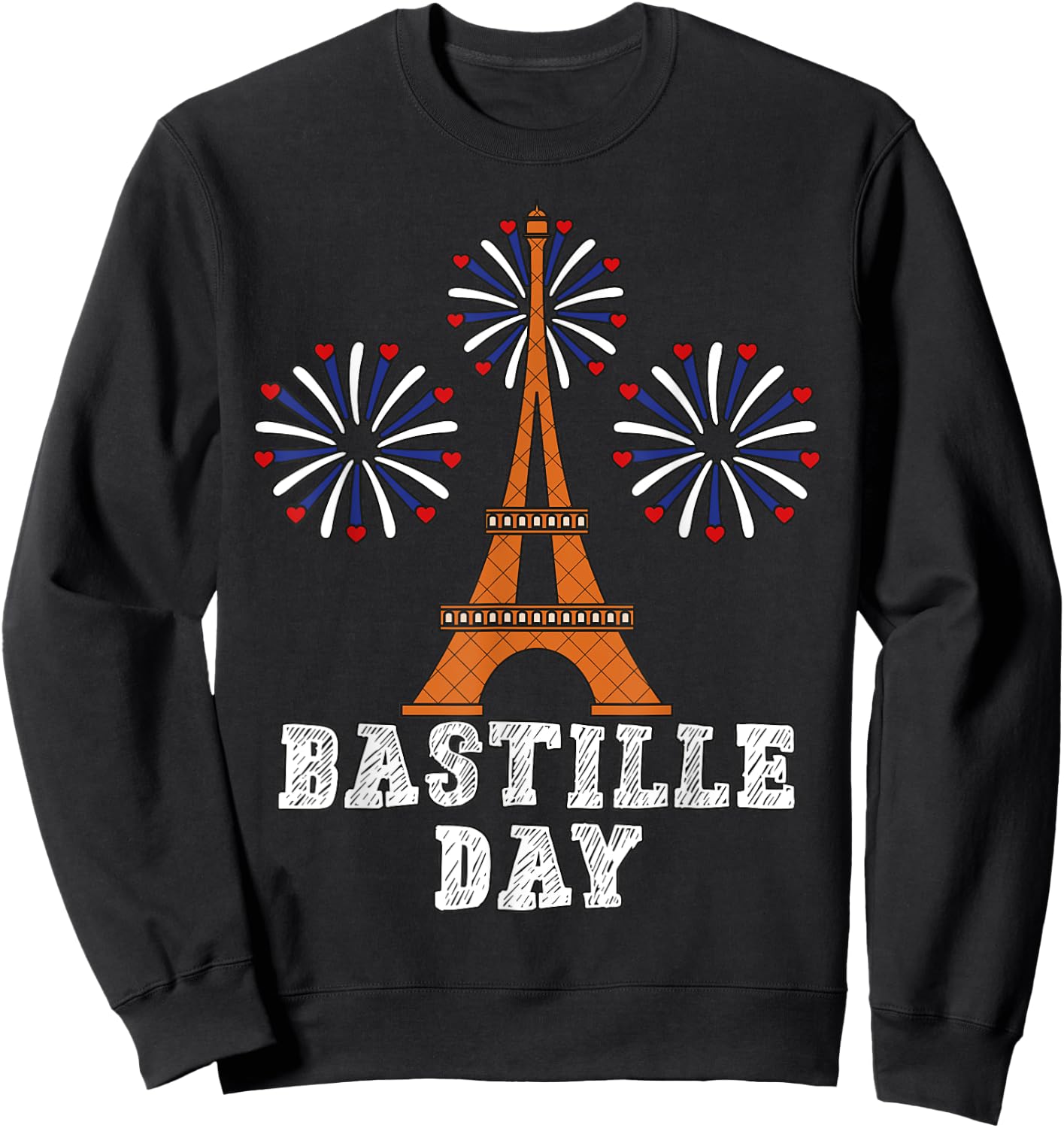 Bastille Day French Flag Eiffel Tower Firecracker 14th July Sweatshirt - Sweatshirt | Black