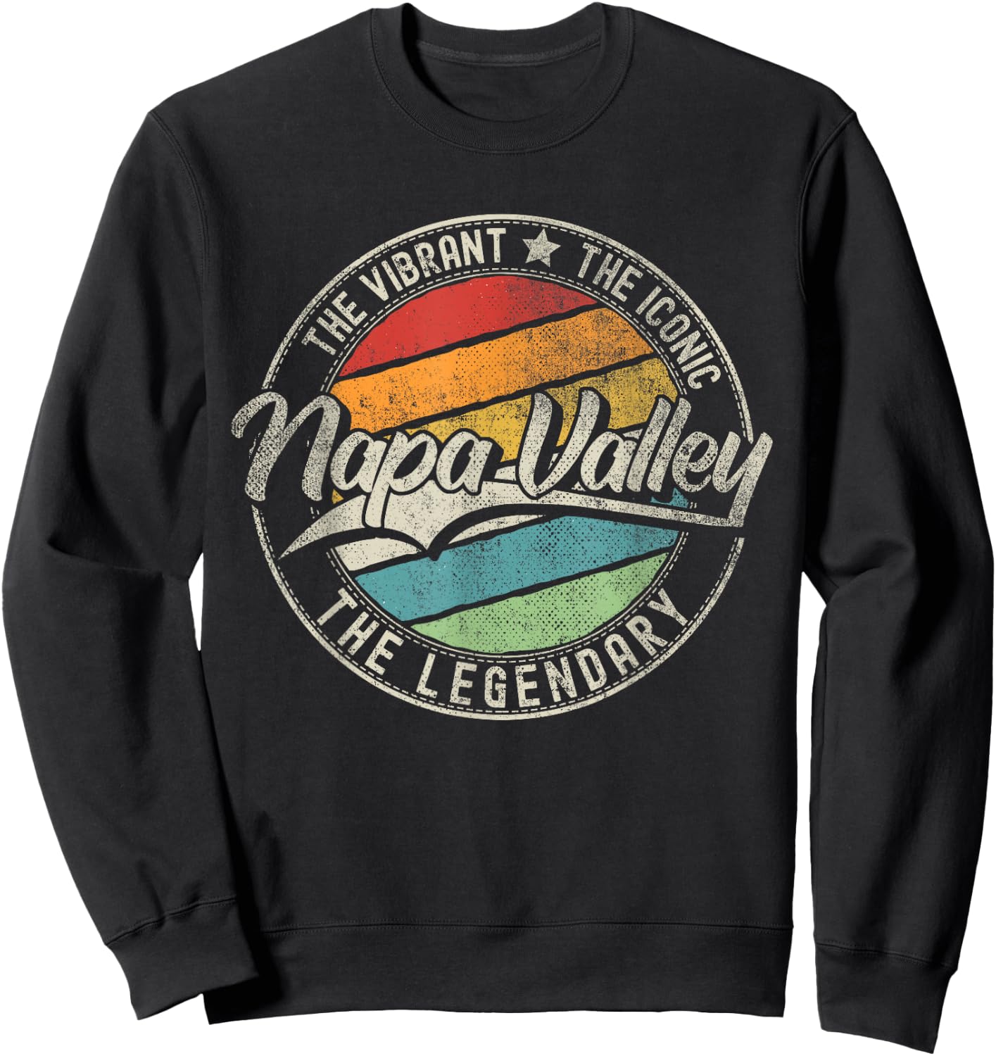 Napa Valley CA | California | Vintage Distressed Sweatshirt - Sweatshirt | Black