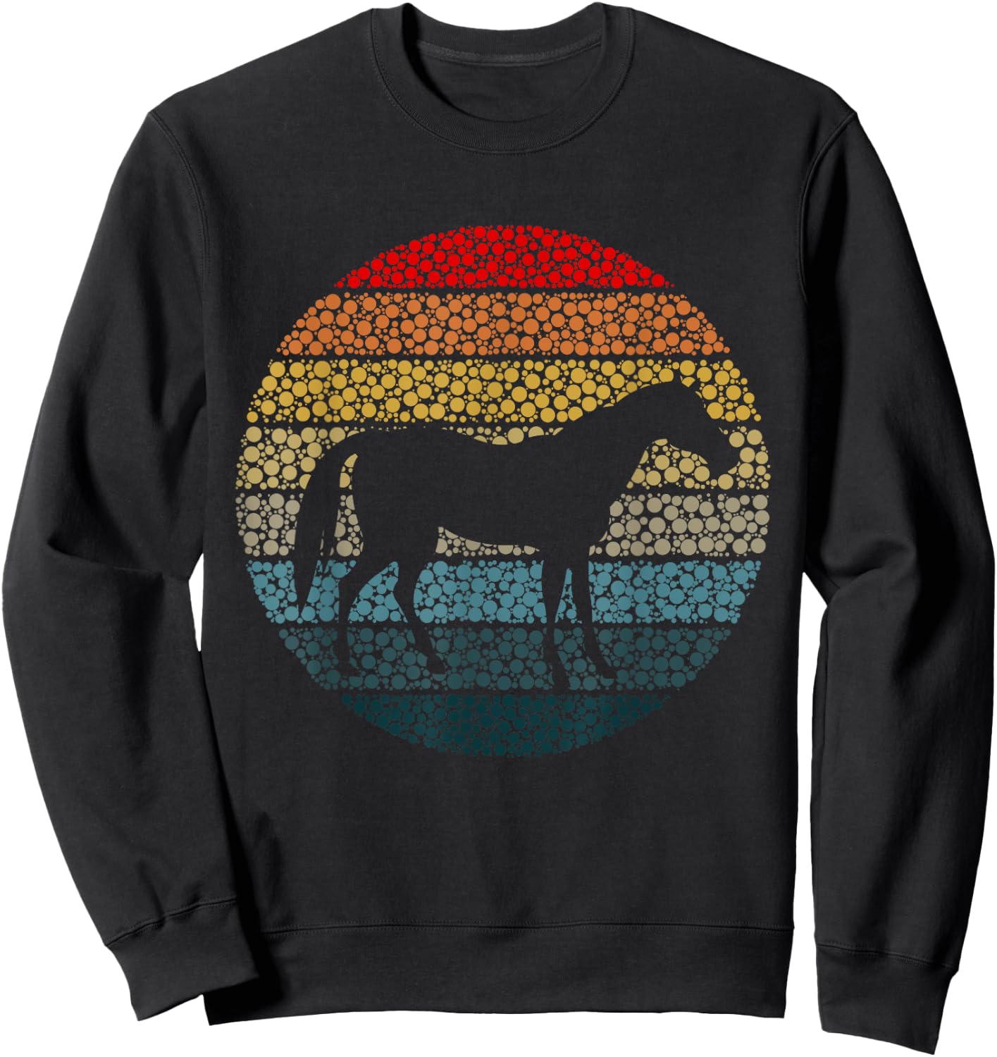 Funny Polka Dot Horse Lover Farm Barn Wild Animal Women Sweatshirt - Sweatshirt | Black