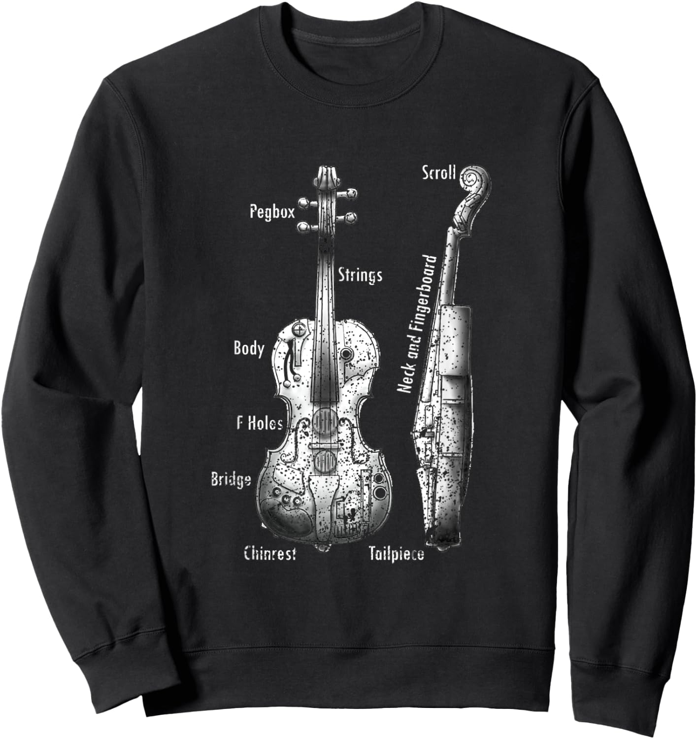 Violin Instrument Anatomy Violin Music Violin Player Sweatshirt - Sweatshirt | Black