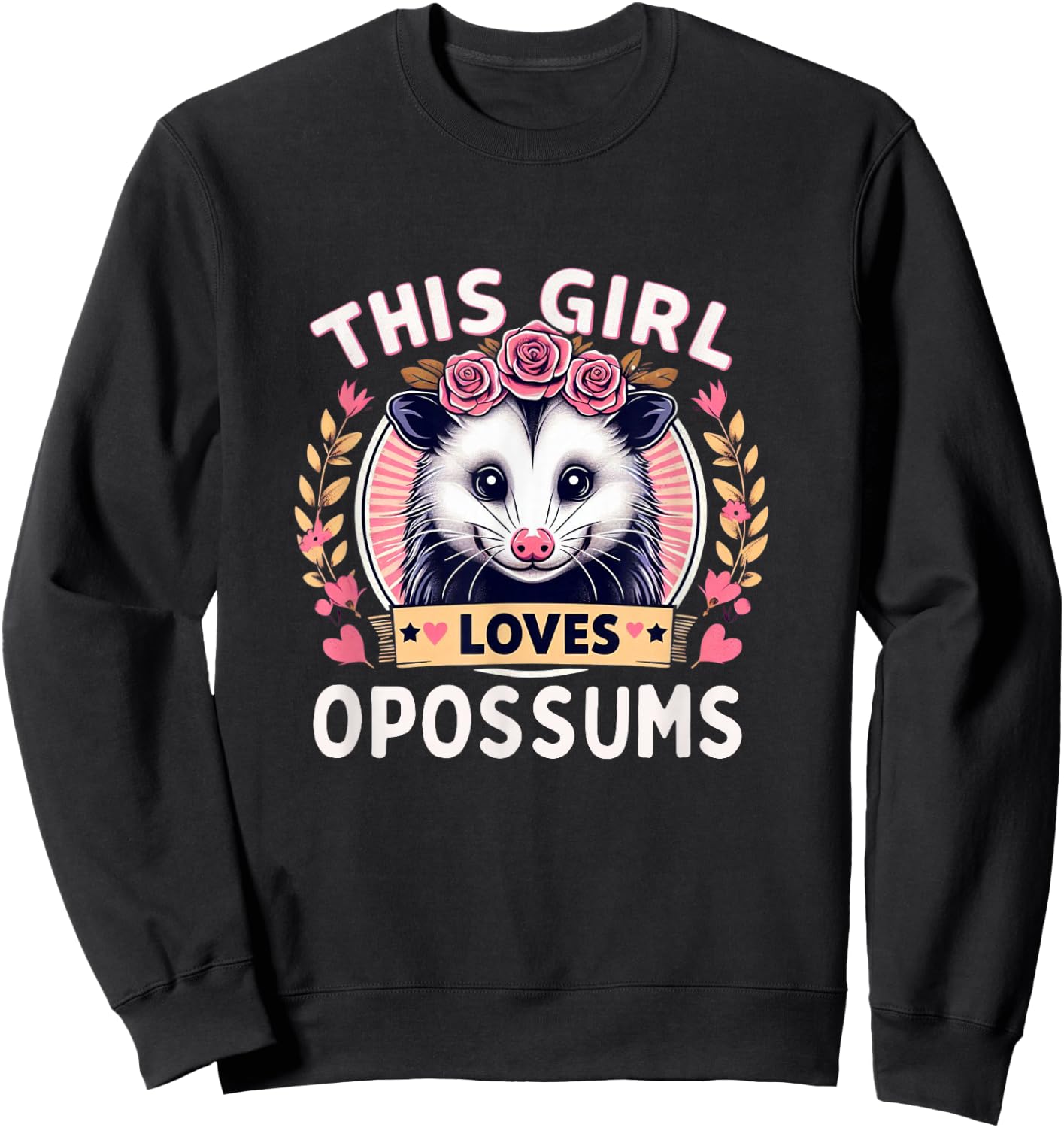 Opossum Shirt Girls Opossum Lover Opossums Sweatshirt - Sweatshirt | Black