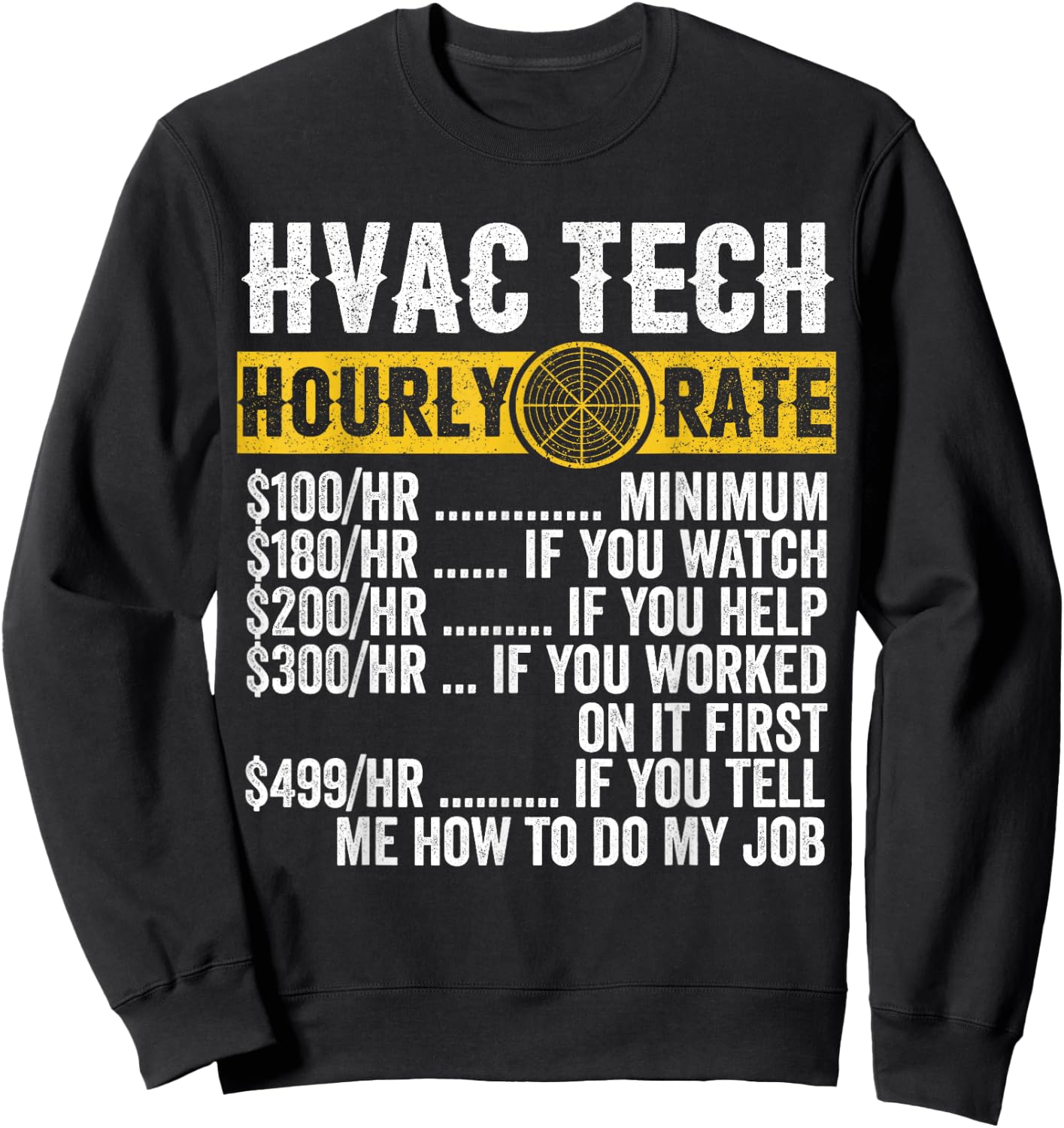 Funny Classic Car Hourly Set for HVAC Technicians Sweatshirt - Sweatshirt | Black