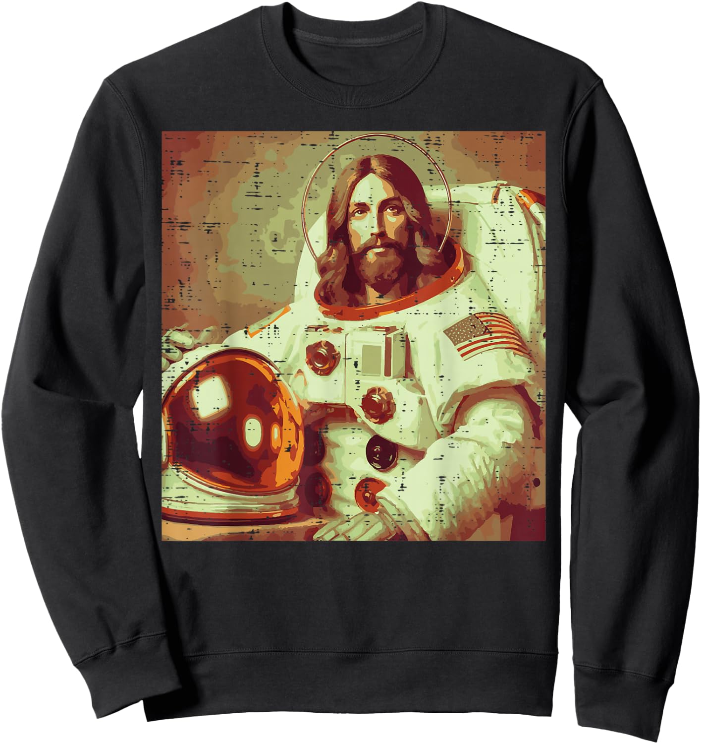 Astronaut Jesus God Space Religious Christian Men Women Kids Sweatshirt - Sweatshirt | Black
