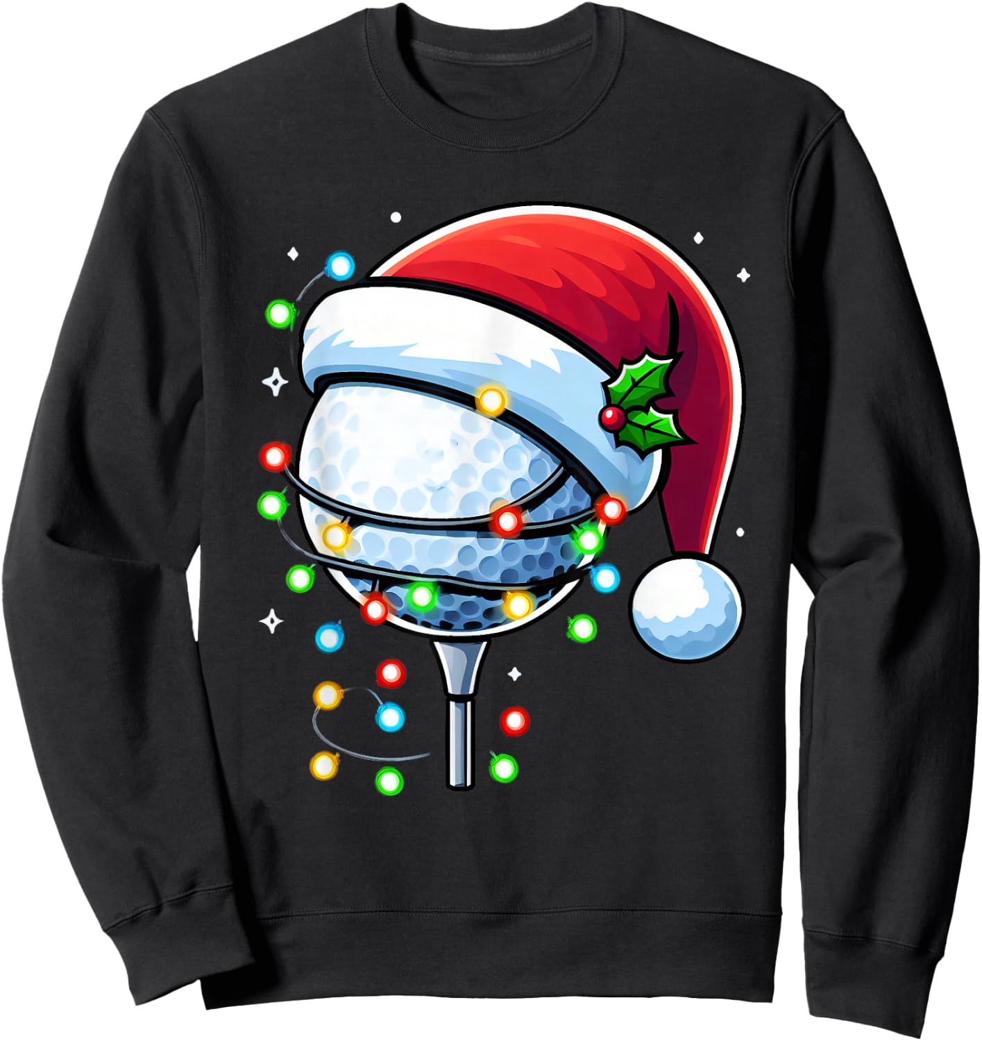 Christmas Golf Xmas Santa Golf Lover Men Boys Girls Kids Sweatshirt - Sweatshirt | Black