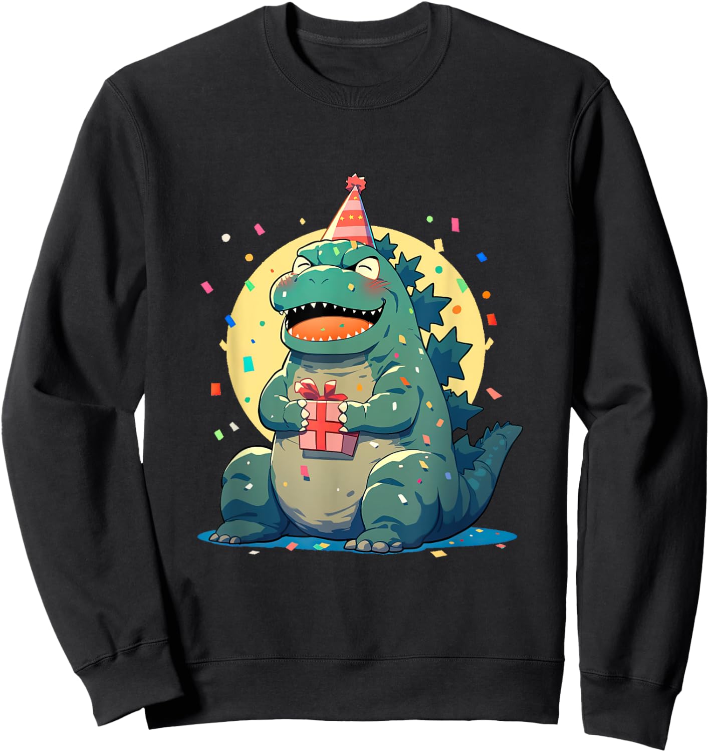 Epic Japanese Kaiju Party Time Roaring Celebration Sweatshirt - Sweatshirt | Black